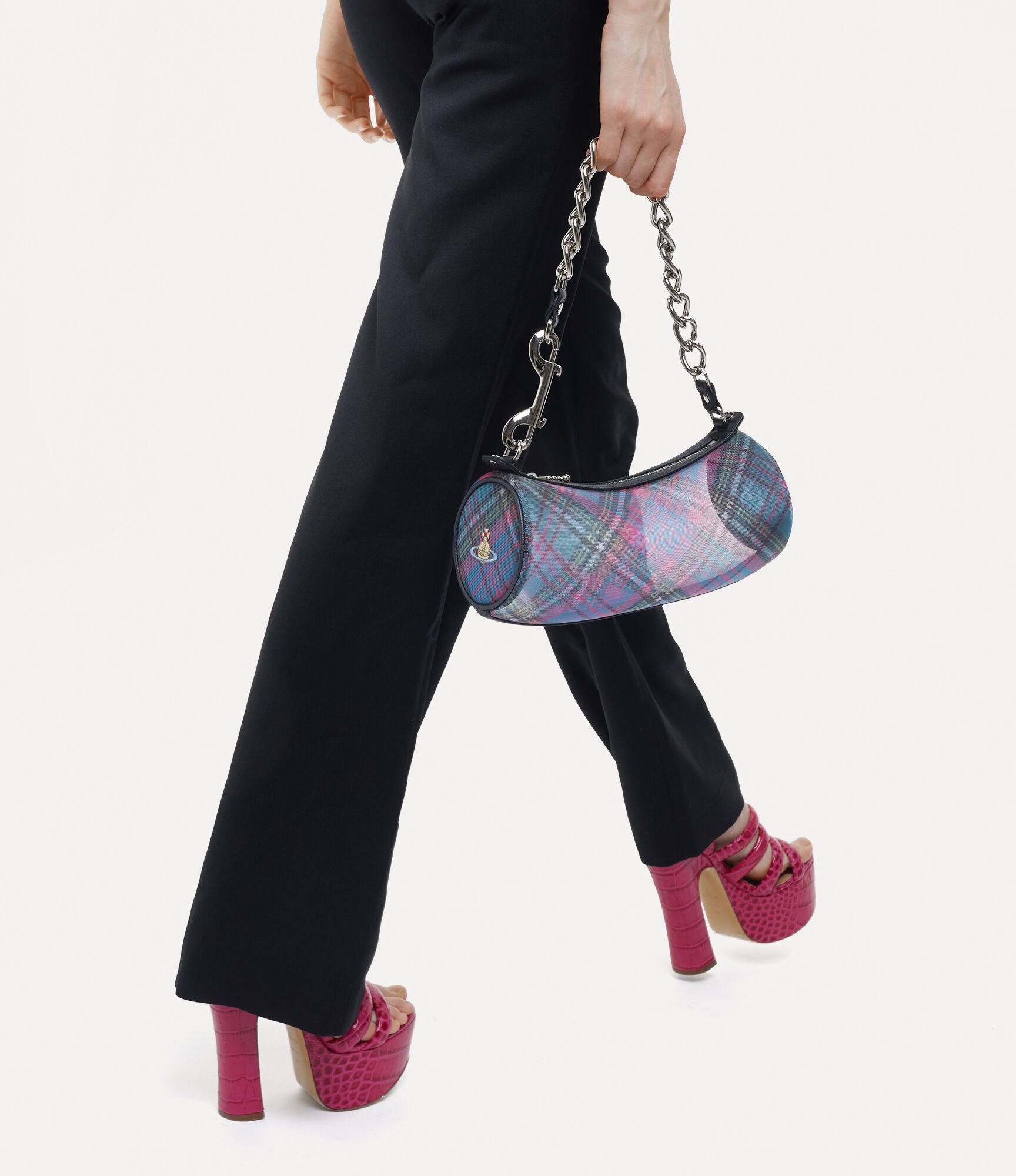 【送料&関税込】Vivienne Westwood Bag sibyl Vivienne Westwood Sibyl Silk Leather Shoulder Bag - Black