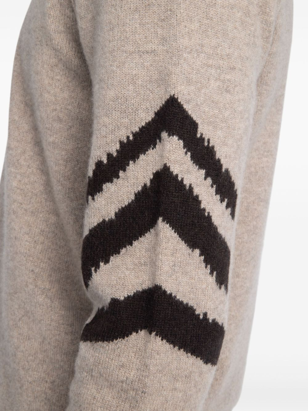 chevron-pattern cashmere sweater - 5