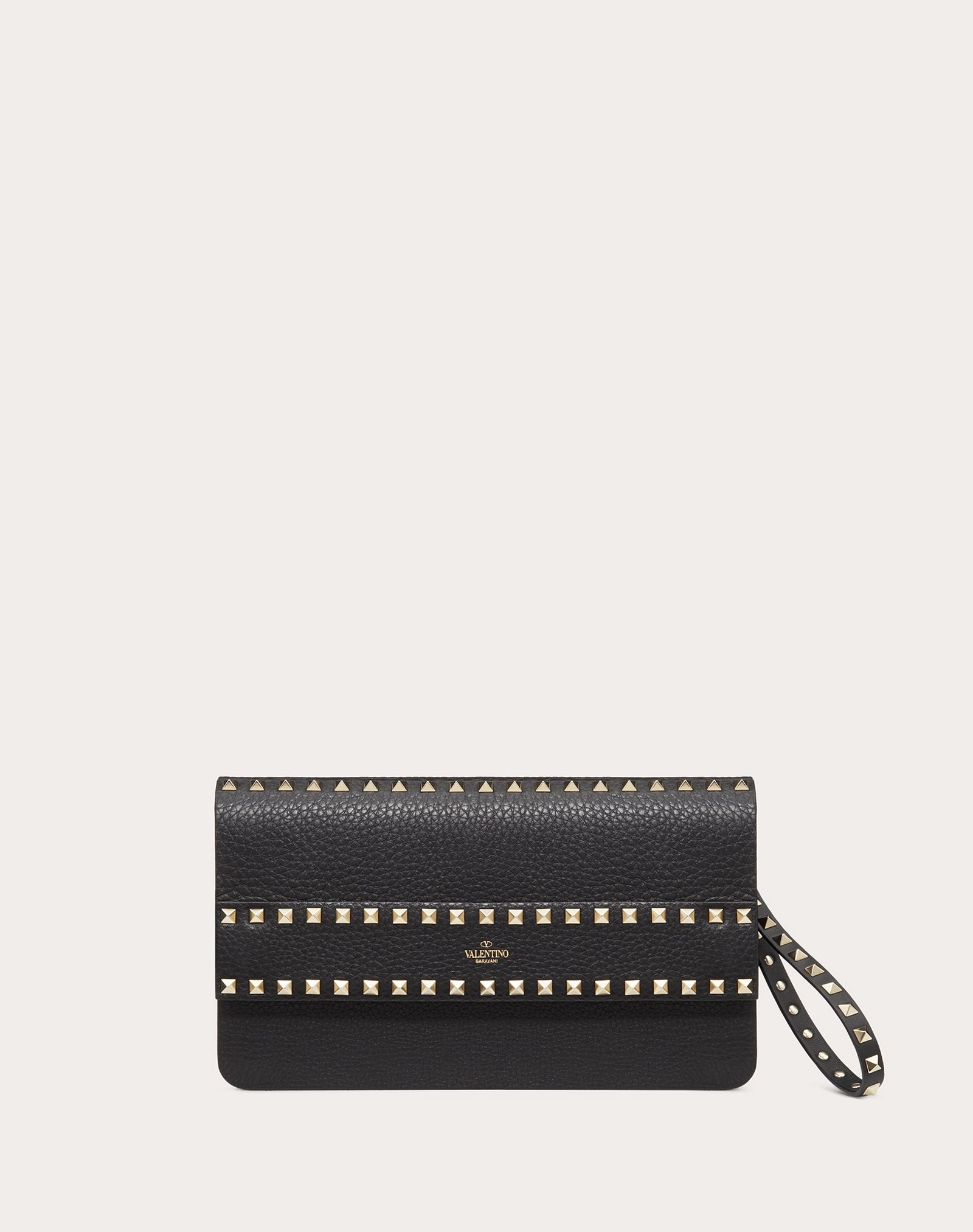 Rockstud Grainy Calfskin Clutch - 1
