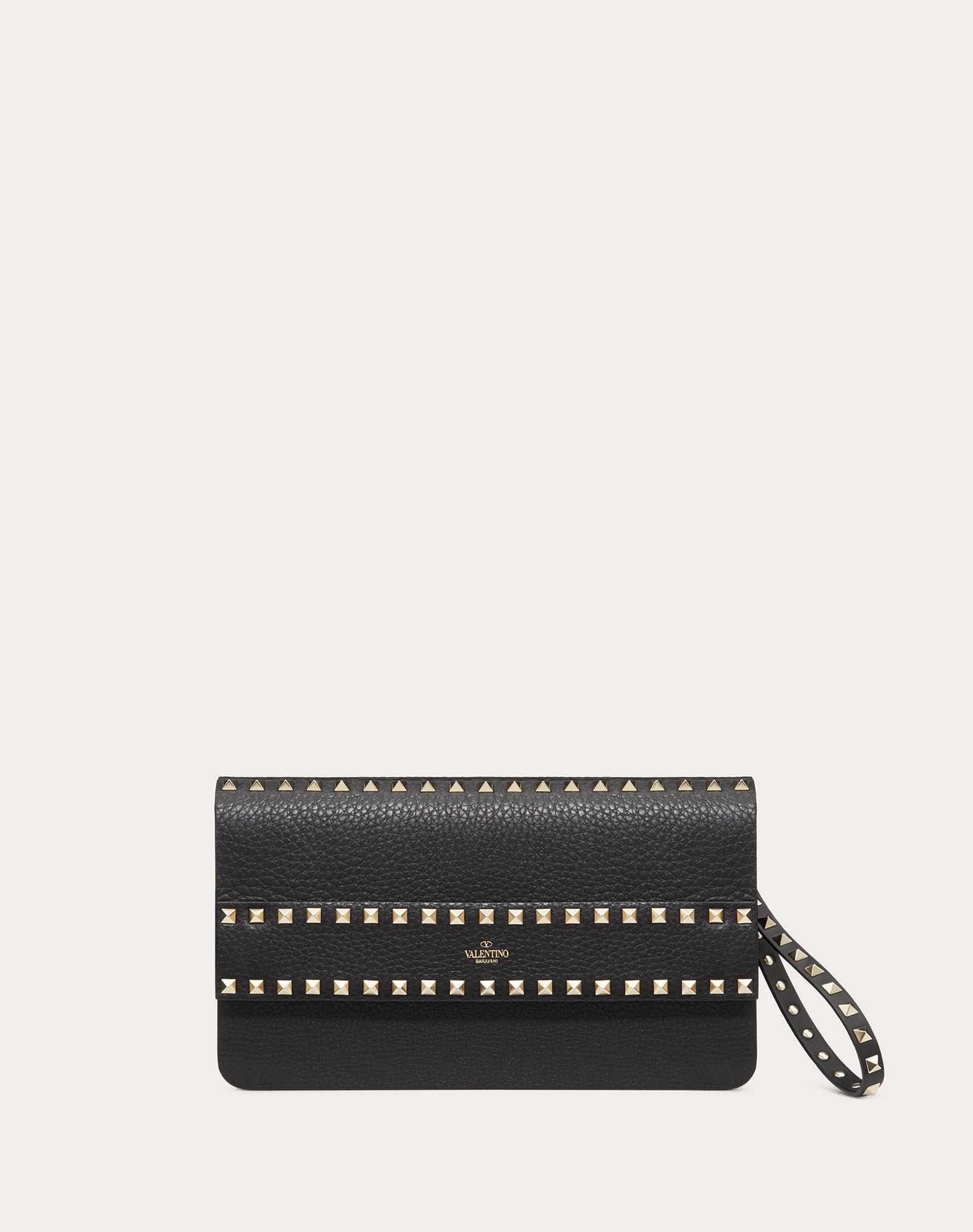 Rockstud Grainy Calfskin Clutch - 1