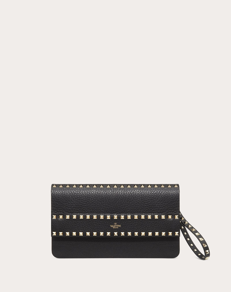 Rockstud Grainy Calfskin Clutch 1