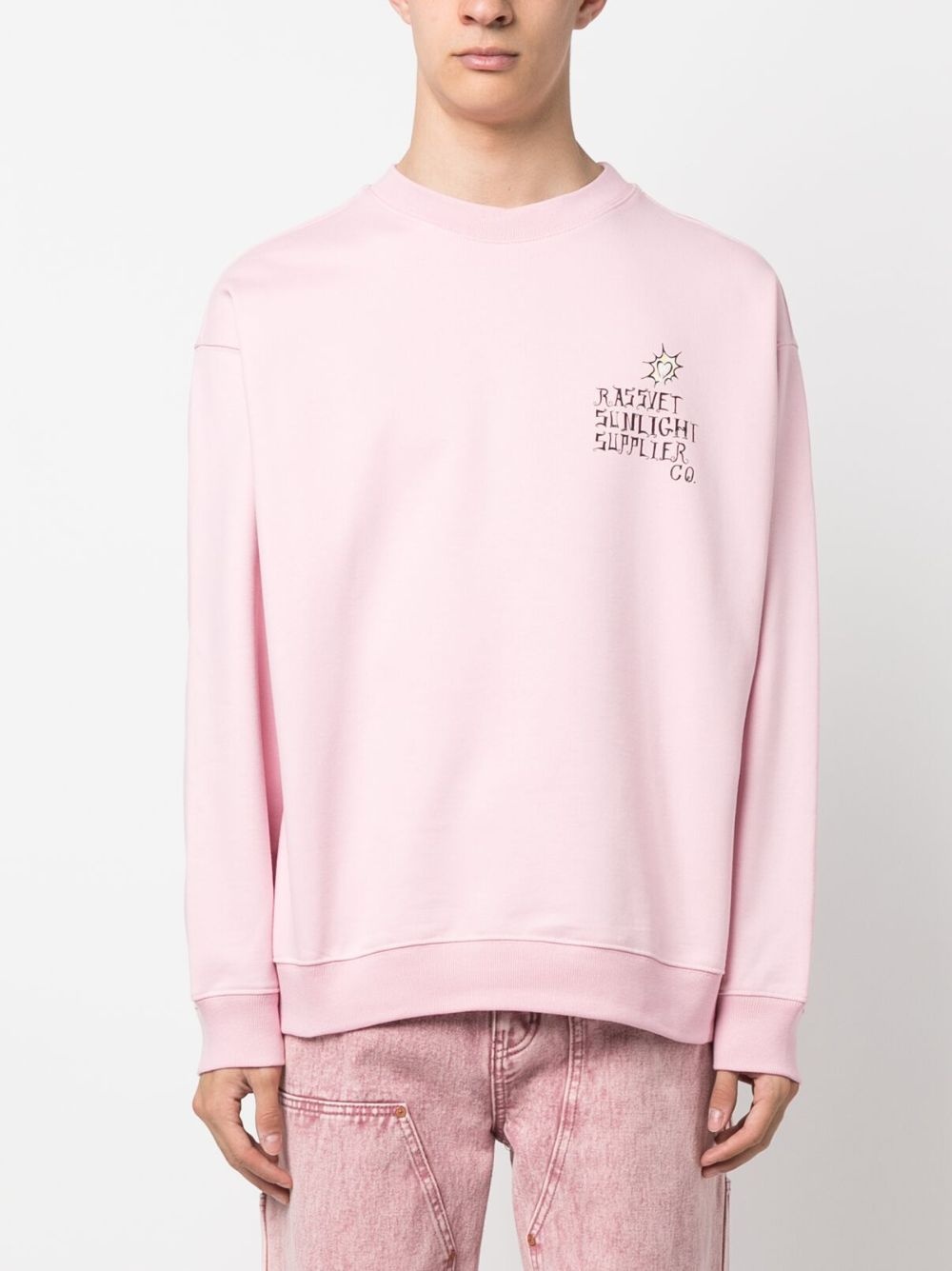 logo-print cotton sweatshirt - 3
