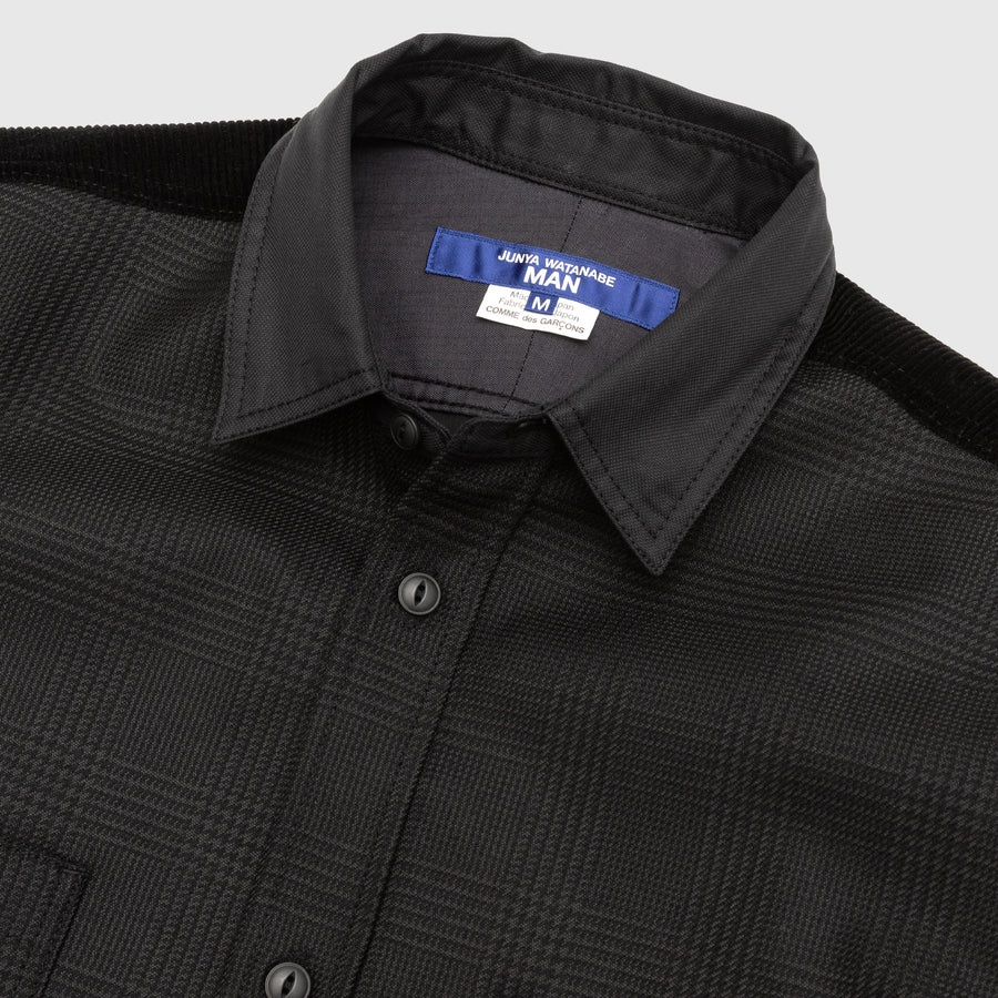 POLYESTER WOOL CHECK OX FORD SHIRT - 2