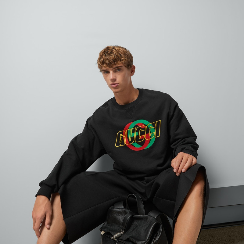 Cotton jersey sweatshirt with embroidery 6