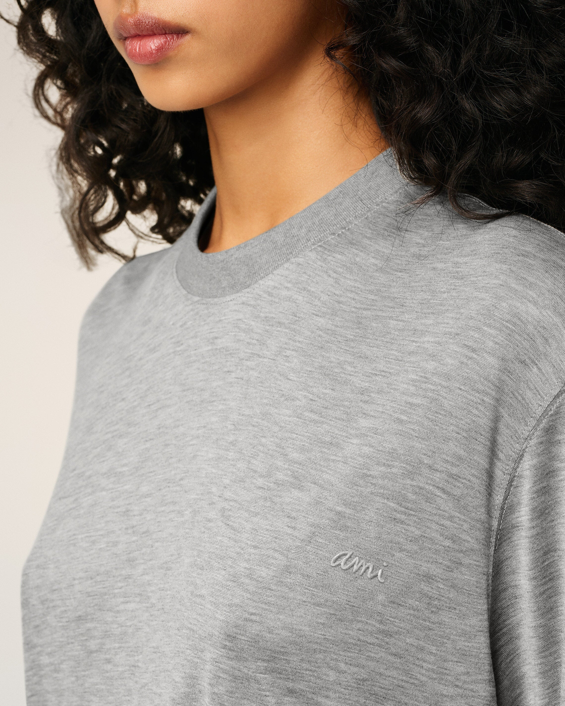 GREY COTTON SHORT SLEEVES T-SHIRT - 4