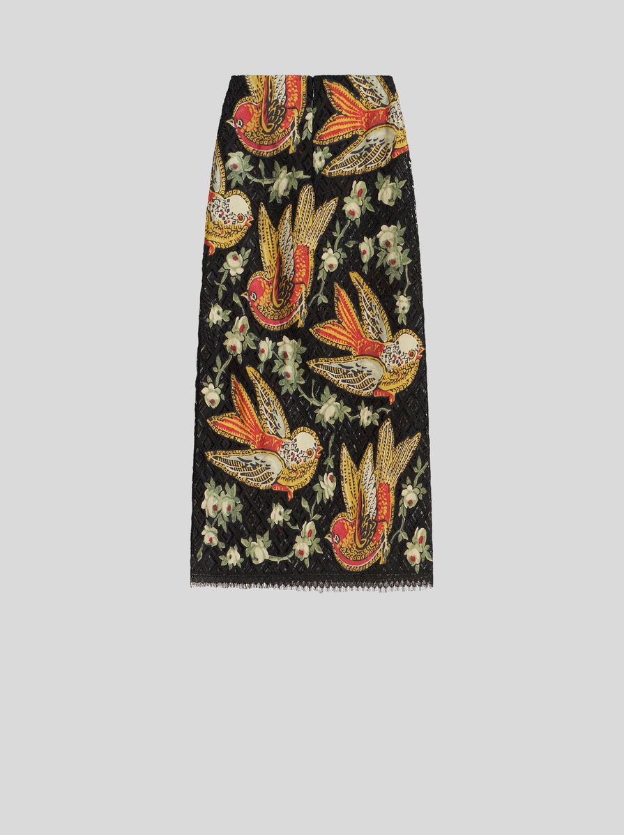 PENCIL SKIRT IN LACE WITH INTARSIA - 5