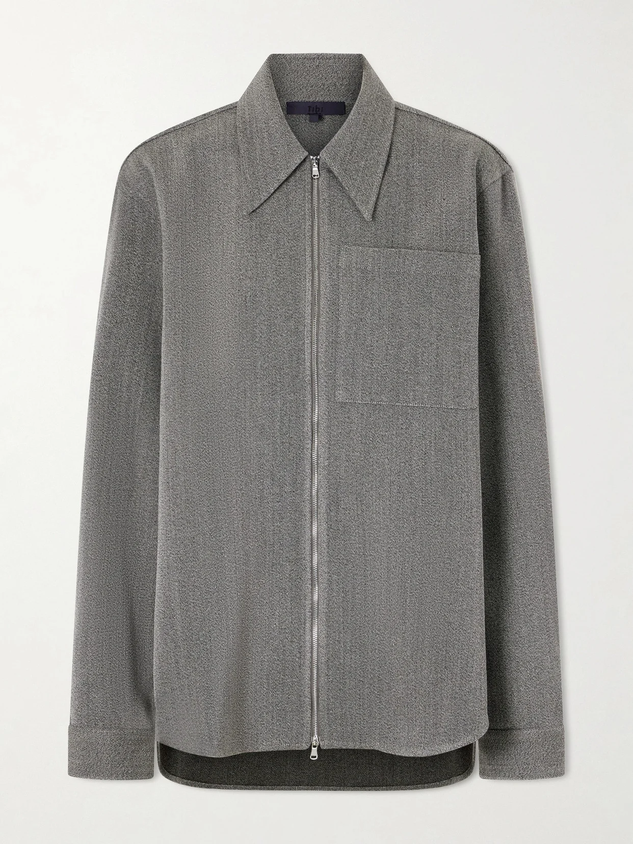 Mélange Virgin Wool Zip-up Jacket - 1