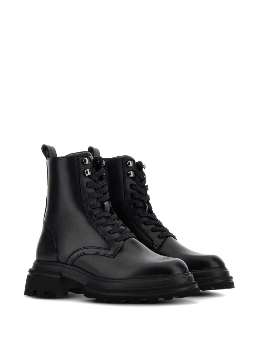 leather combat ankle boots - 2