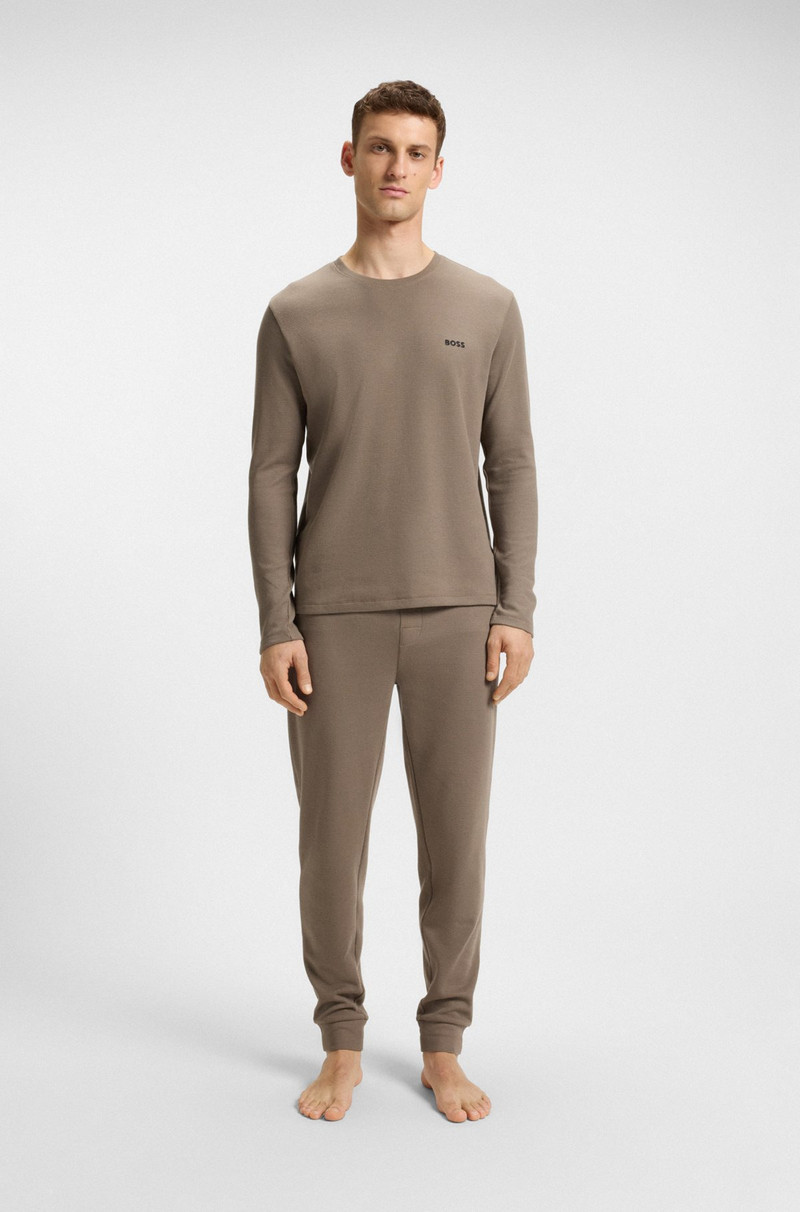 BOSS WAFFLE PAJAMA BOTTOMS IN A COTTON BLEND outlook