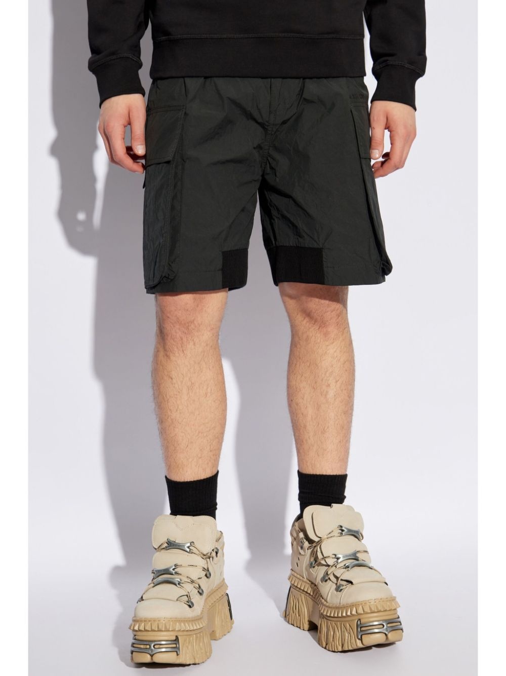wide-leg cargo shorts - 3