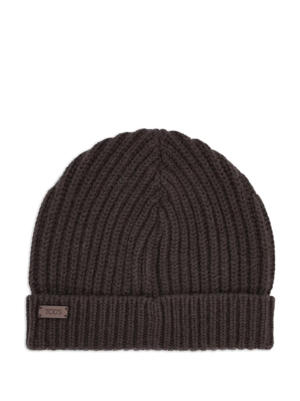 ribbed logo-plaque beanie hat - 1