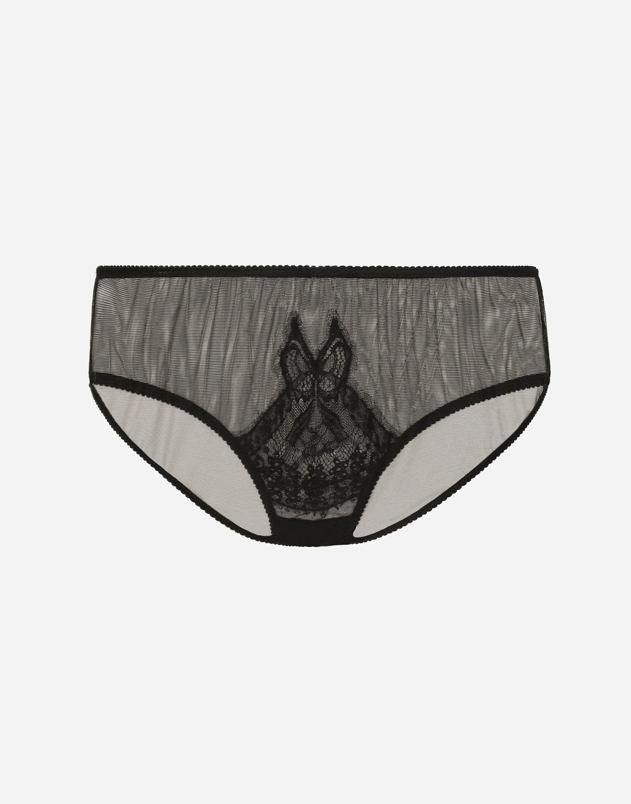 Tulle briefs with lace inlay - 2