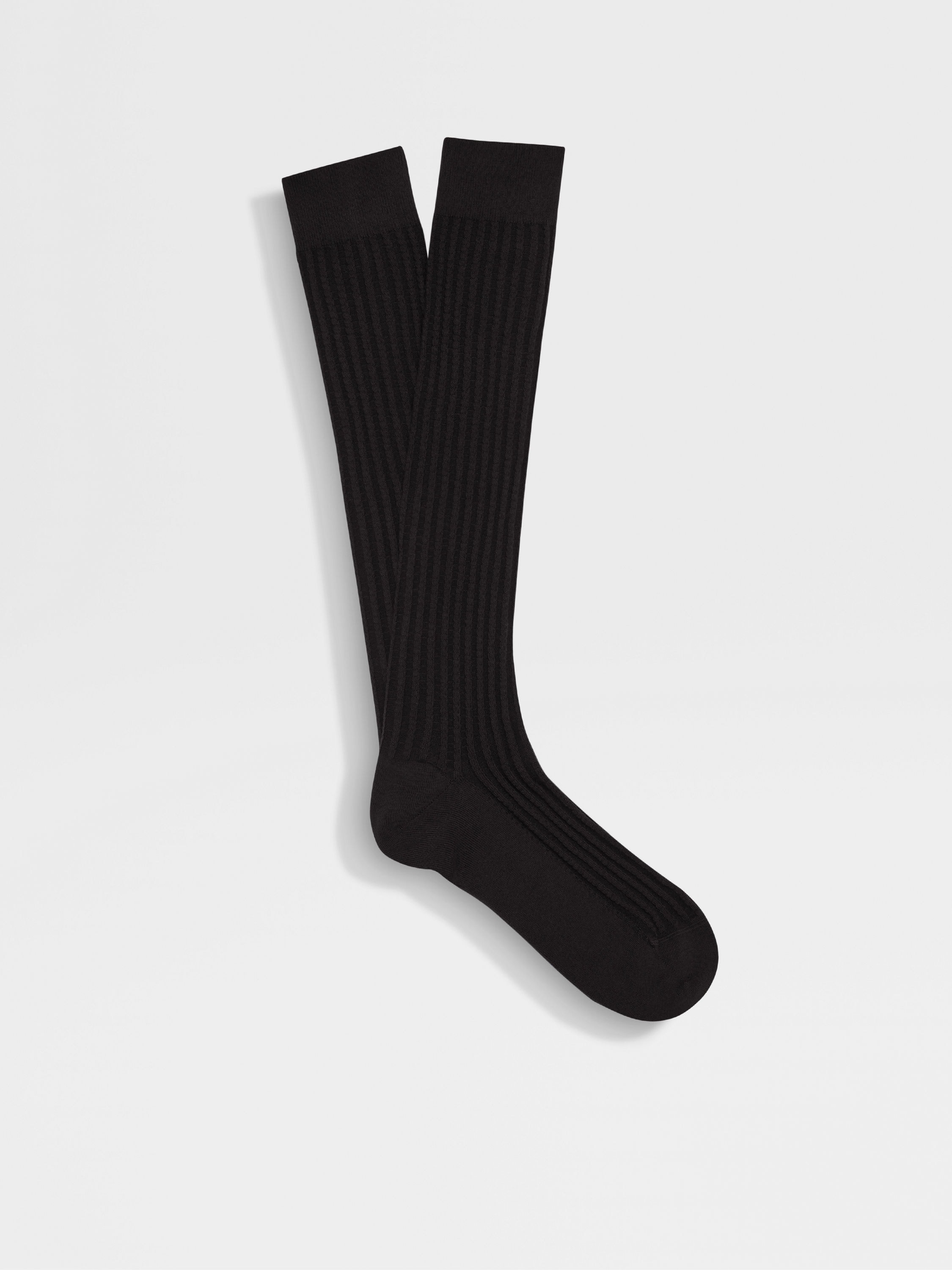 BLACK COTTON BLEND SOCKS - 1