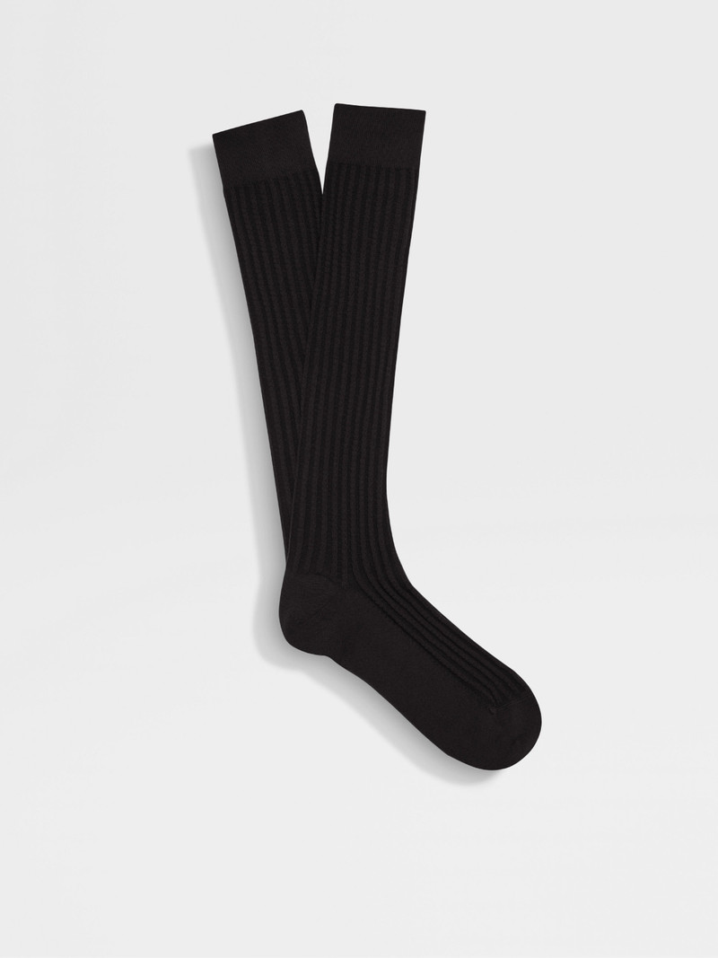 BLACK COTTON BLEND SOCKS 1