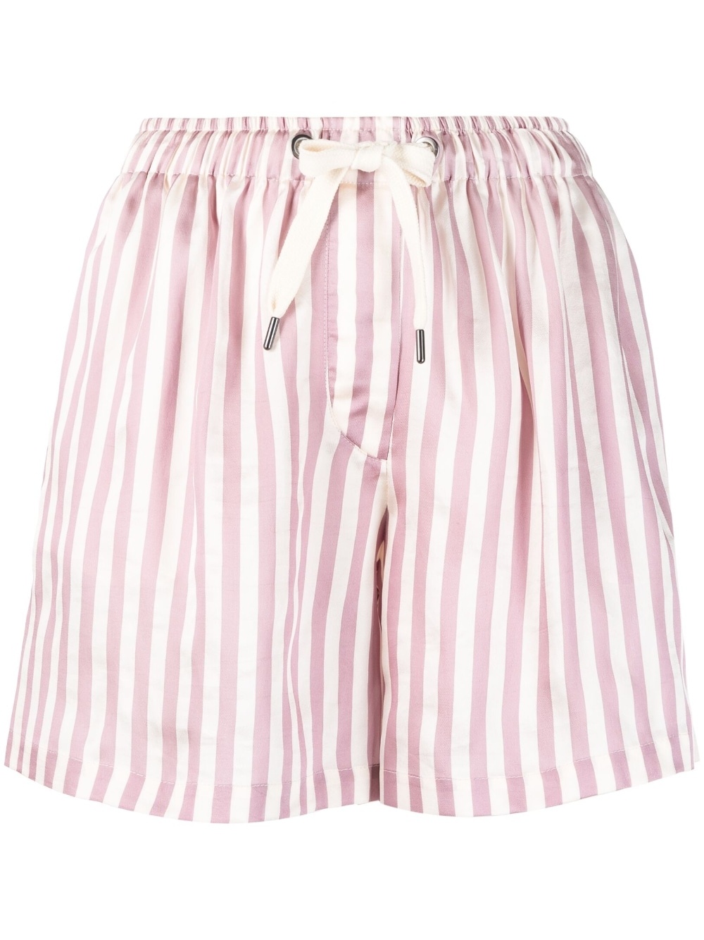 striped drawstring mini shorts - 1