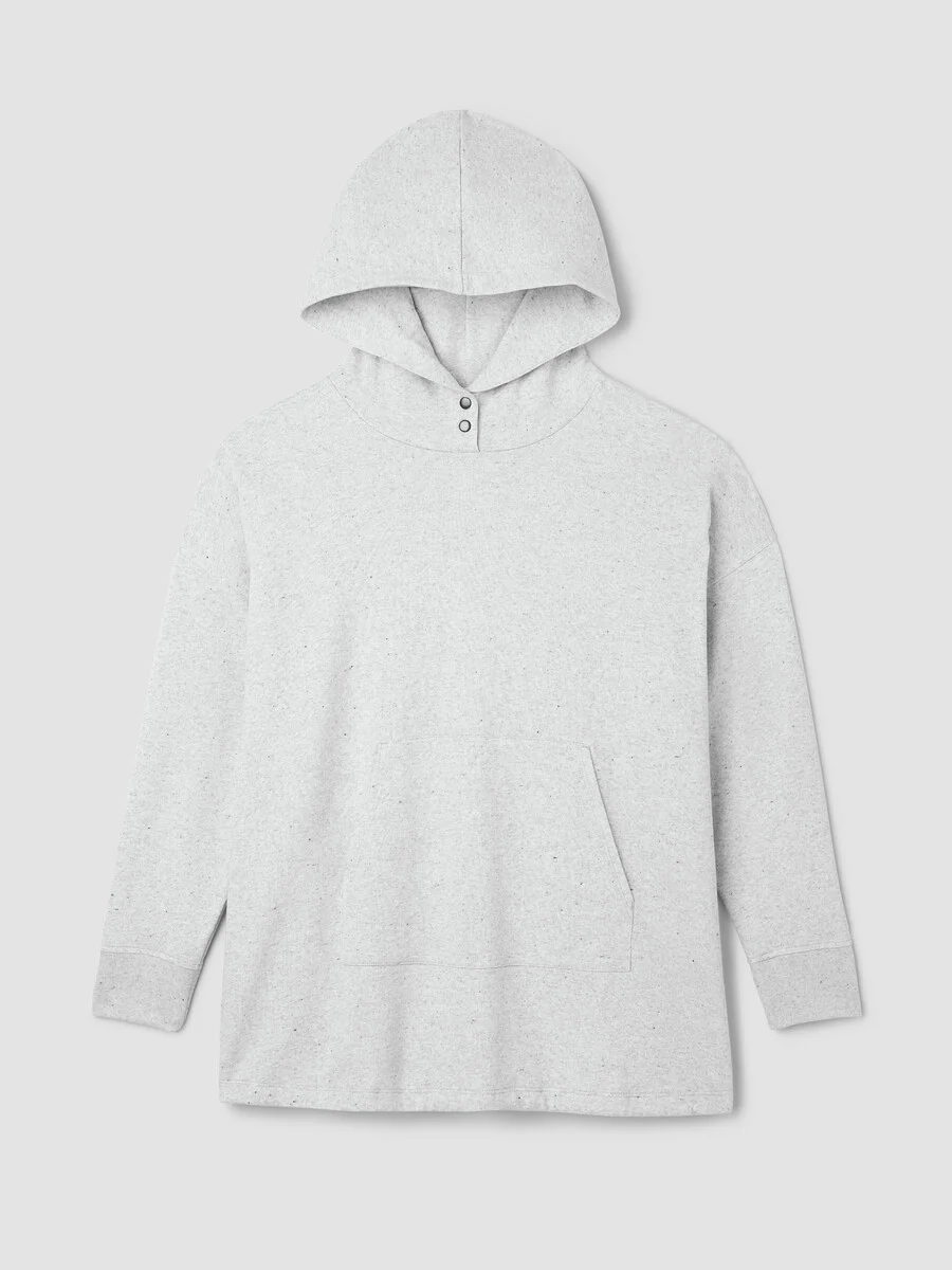 Heathered Fleece Hooded Long Top - 1
