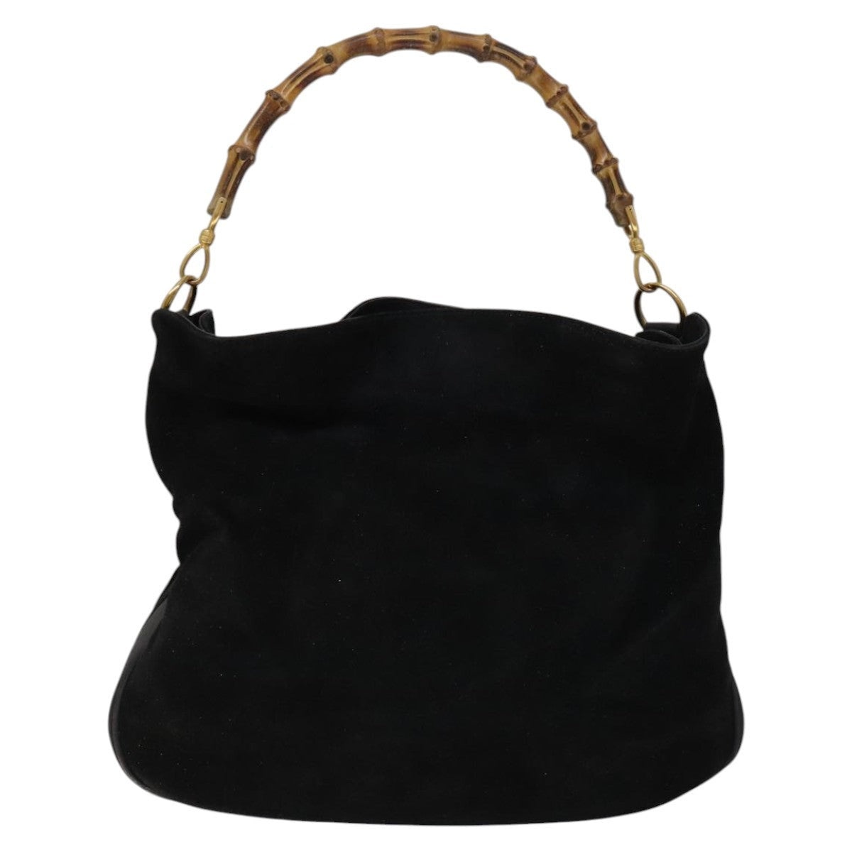 GUCCI Bamboo Hand Bag Suede Leather Black Gold 001 1781 001 1781 - 13