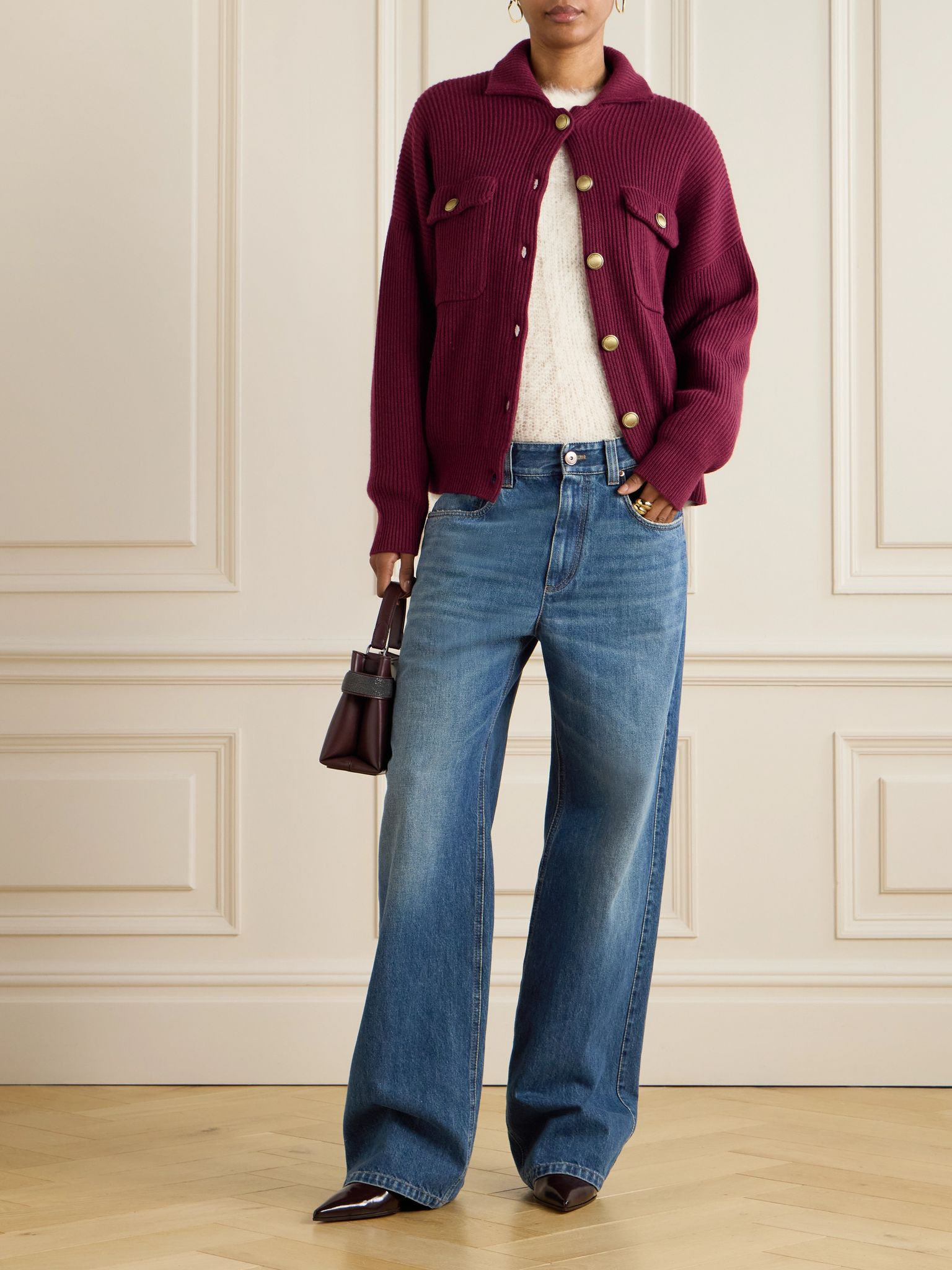 Open-knit mohair and silk-blend sweater Ecru - 2