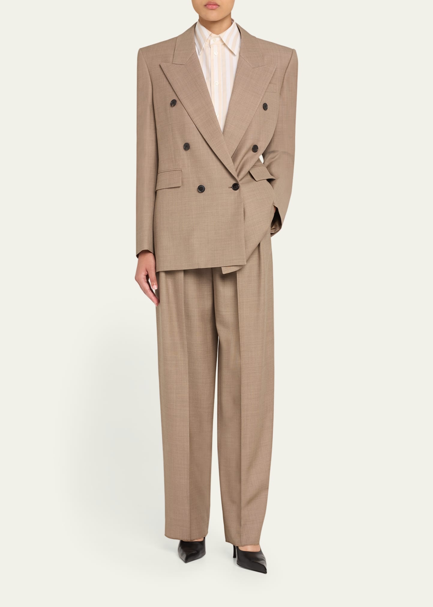 Pleated High Waisted Trousers - 2