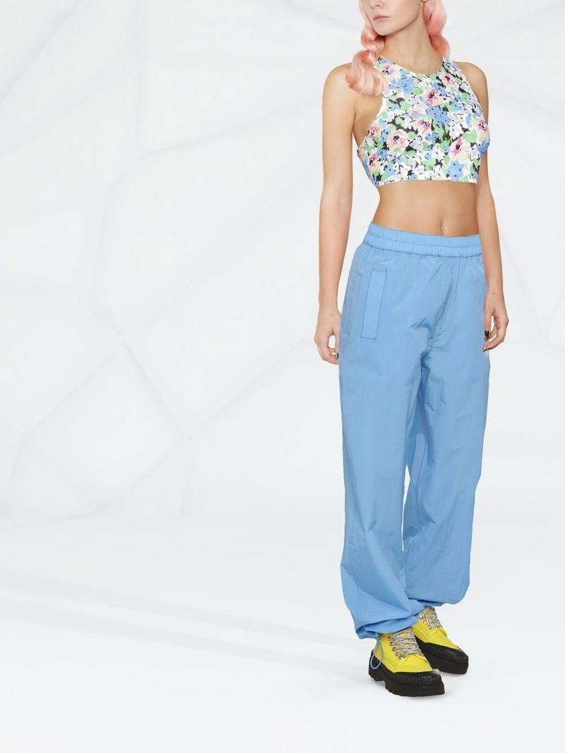 GANNI cropped floral print sleeveless top outlook