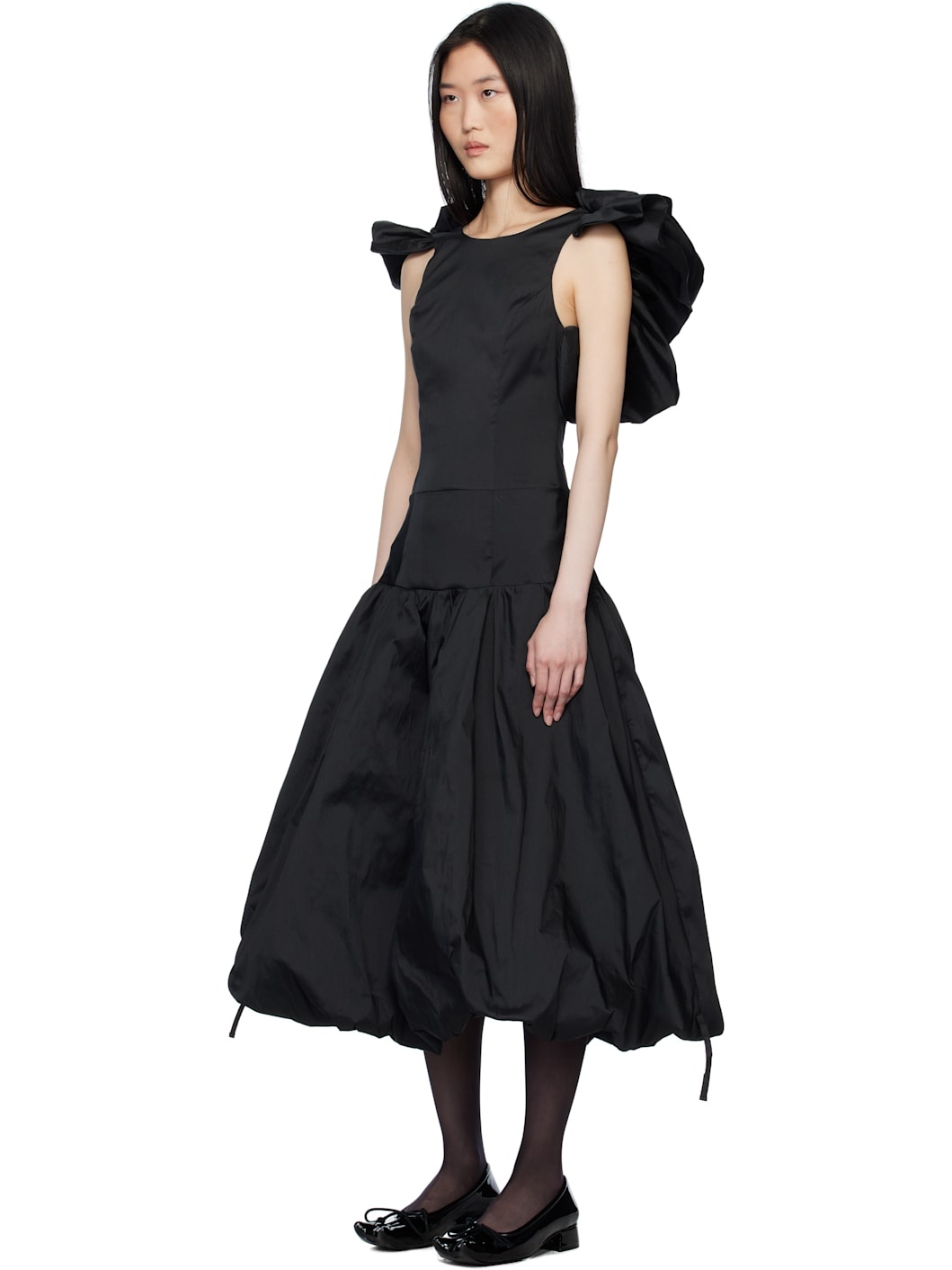 Black Puff Minidress - 4