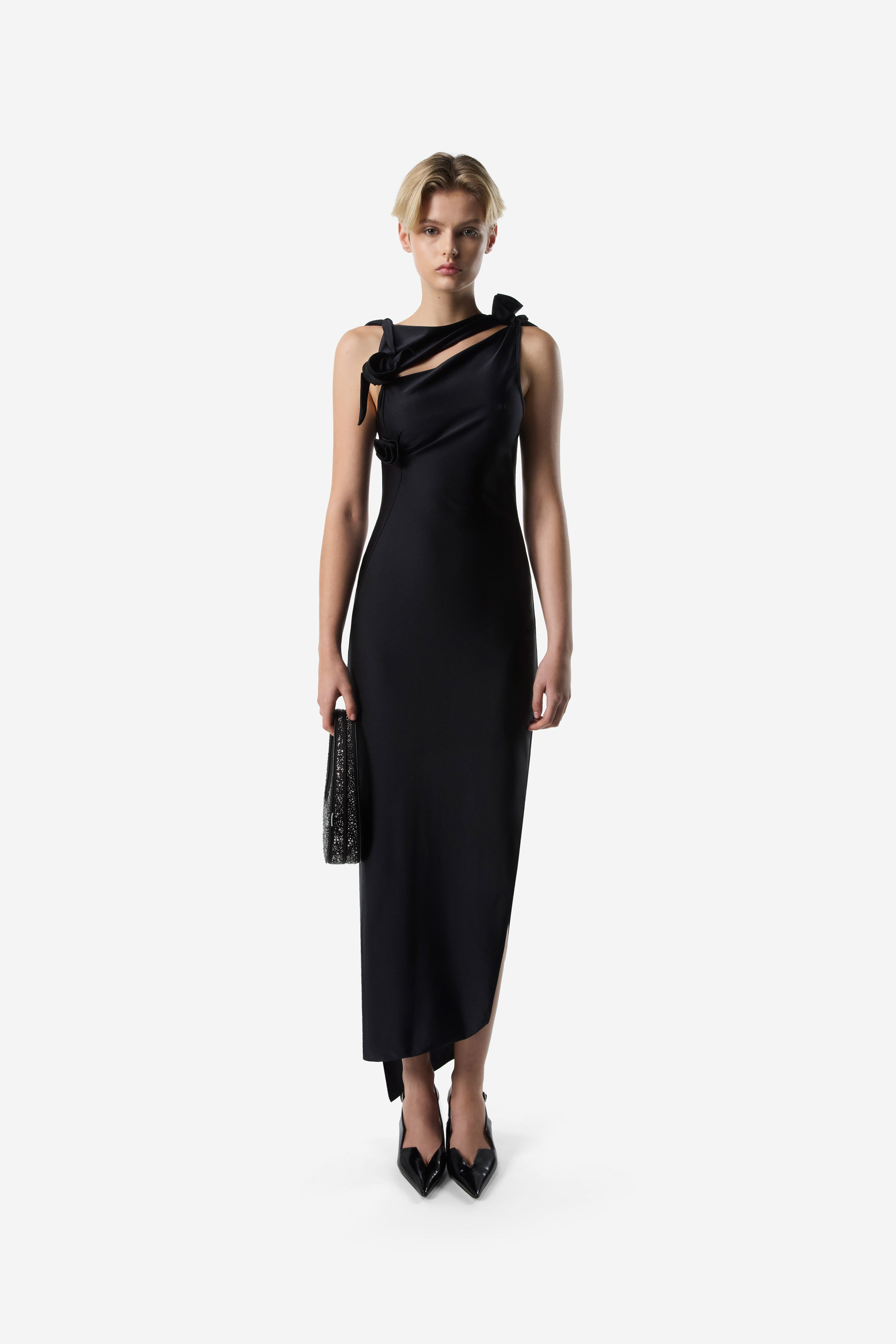 Asymmetric Flower Gown - 2