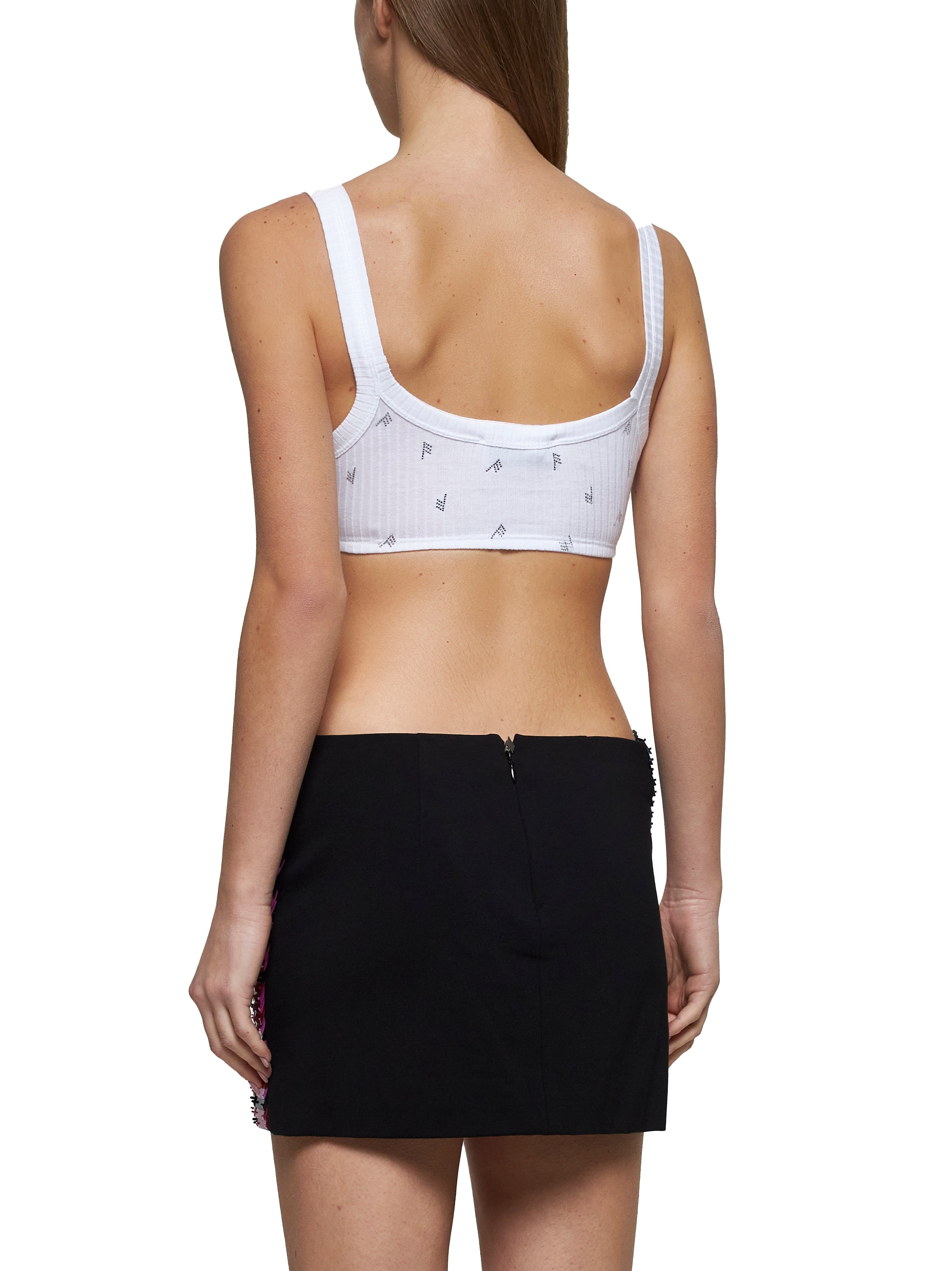 The Attico Women White Jersey Hotfix Top - 4