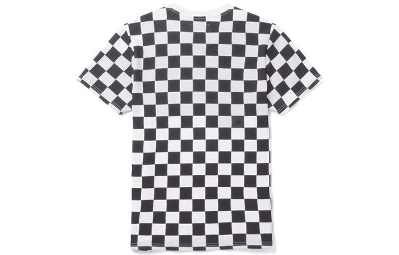Vans Vans Logo Grid Printing Colorblock Short Sleeve Couple Style Black VN0A4MLUJ0Z outlook