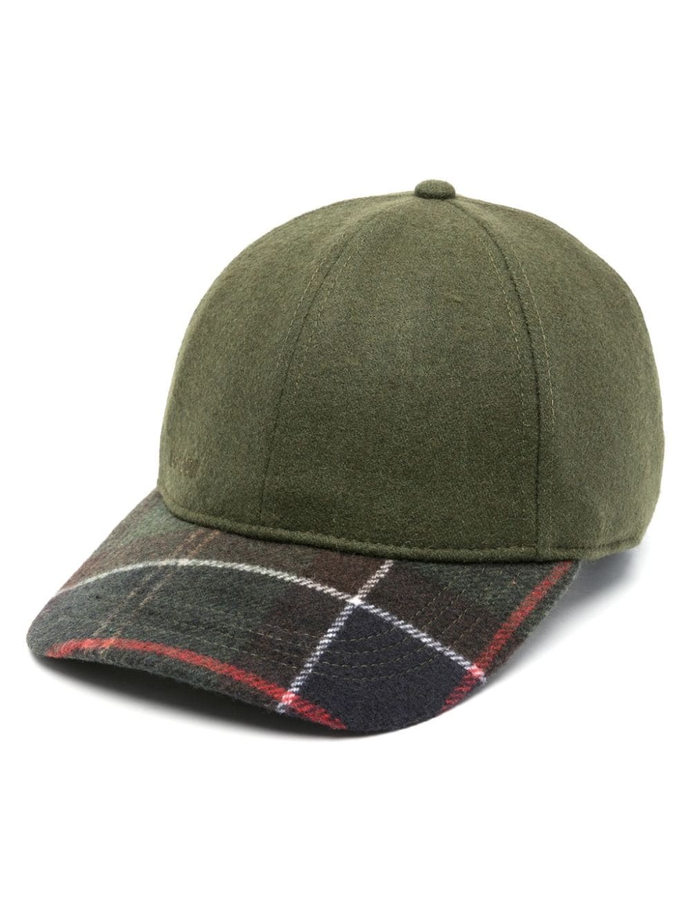 plaid-check pattern baseball cap - 1
