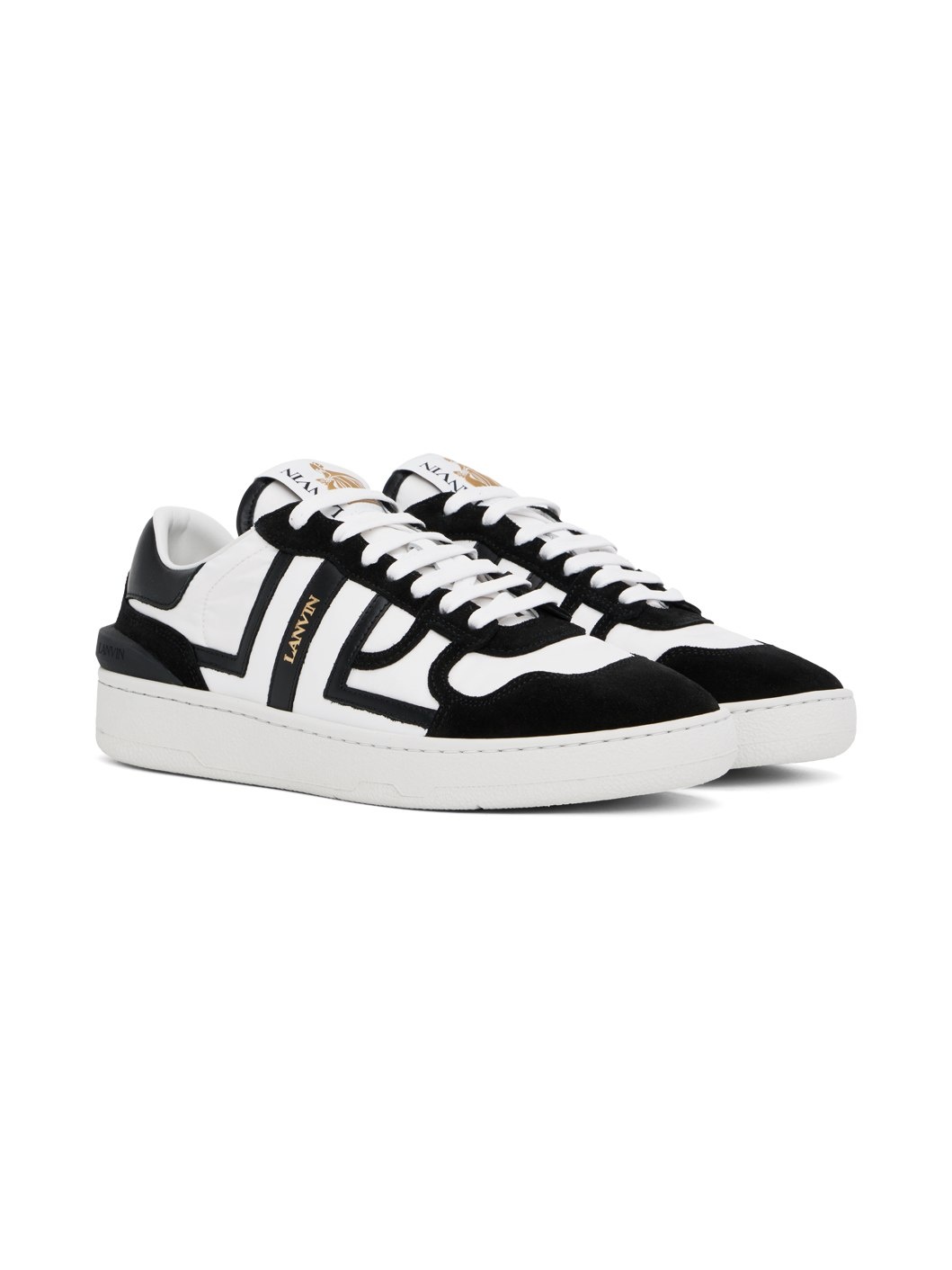White & Black Clay Mesh Sneakers - 4