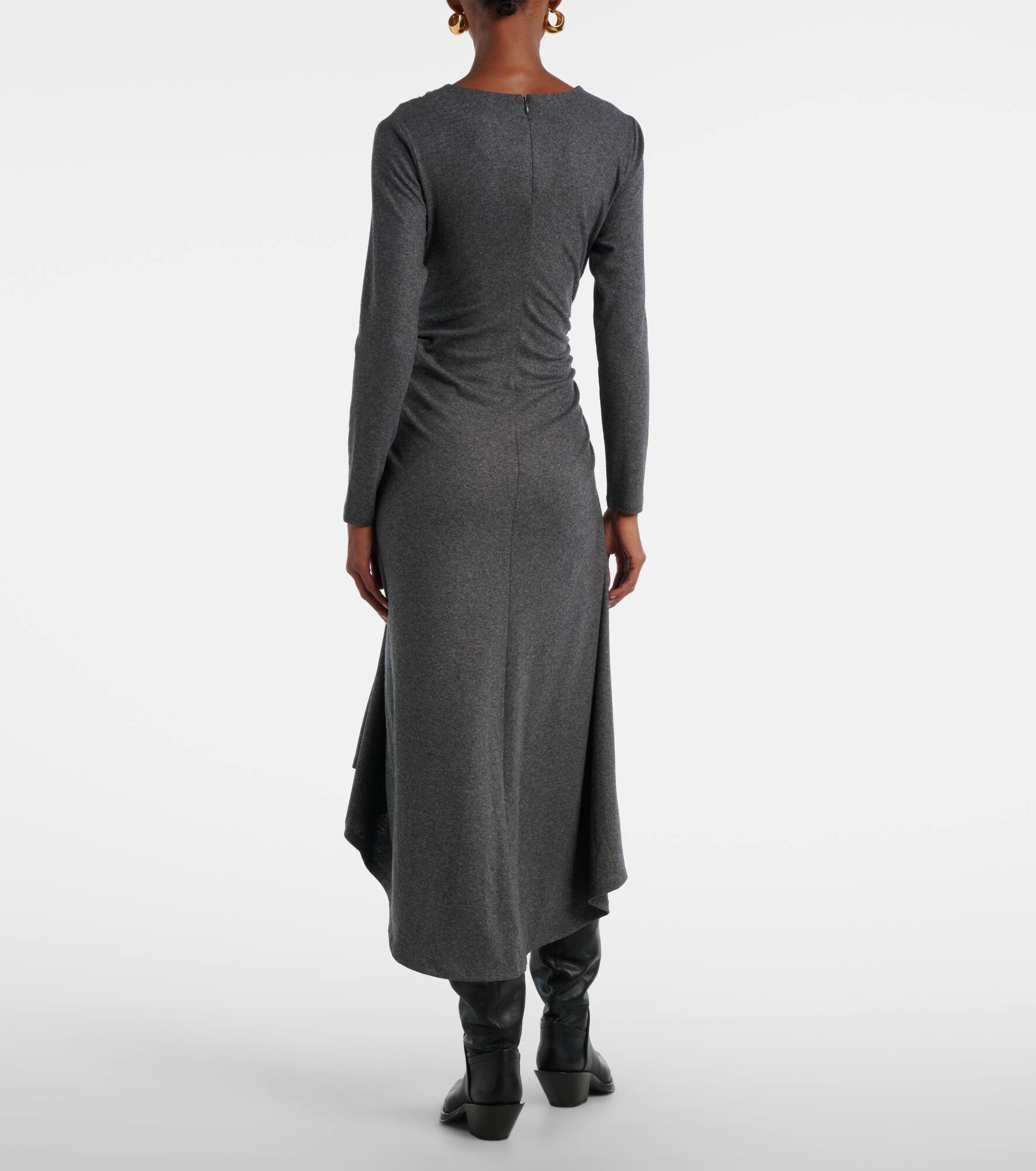 Theodora ruched wool-blend midi dress - 3