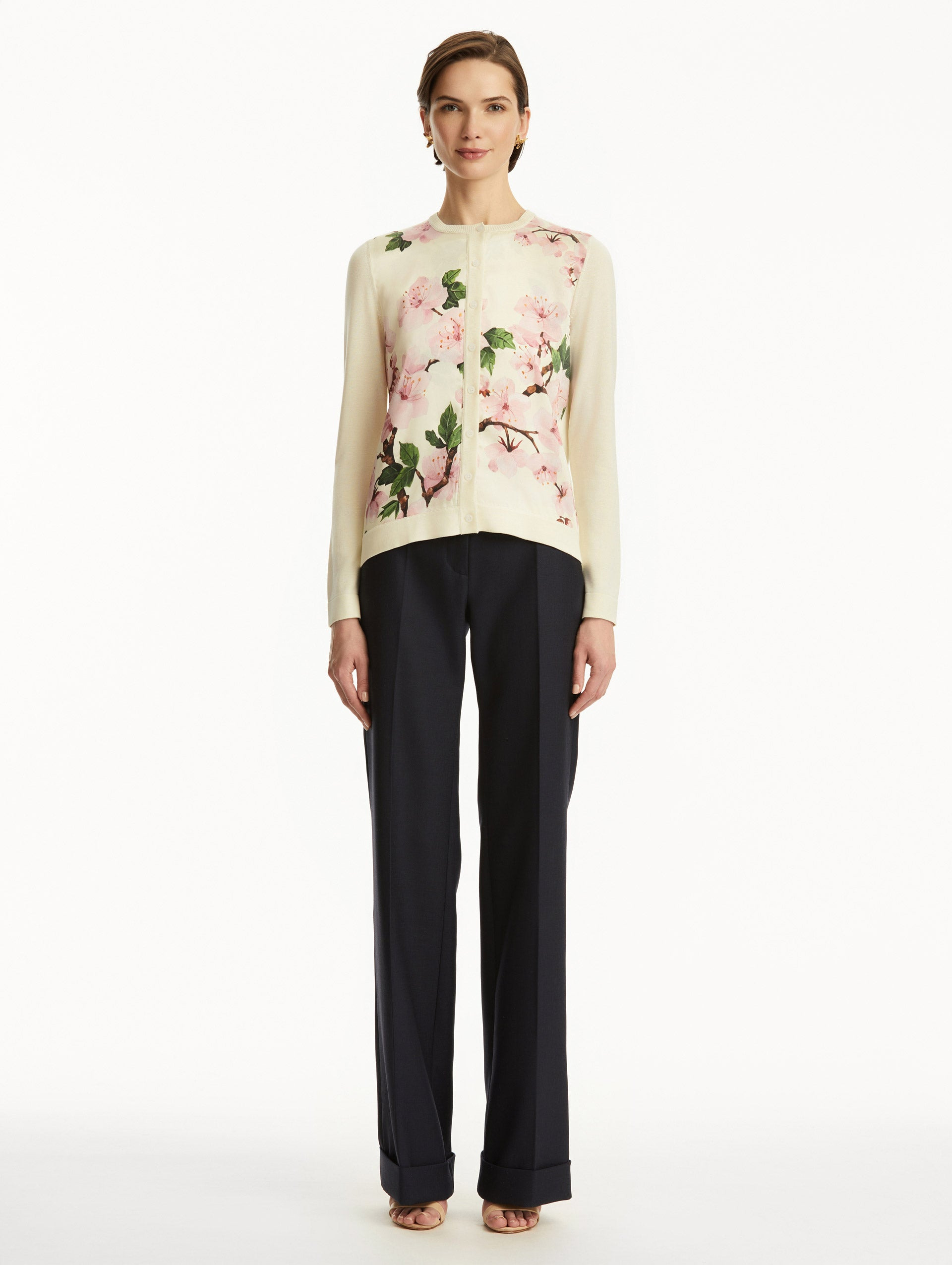 CHERRY BLOSSOM SILK INSET CARDIGAN - 3