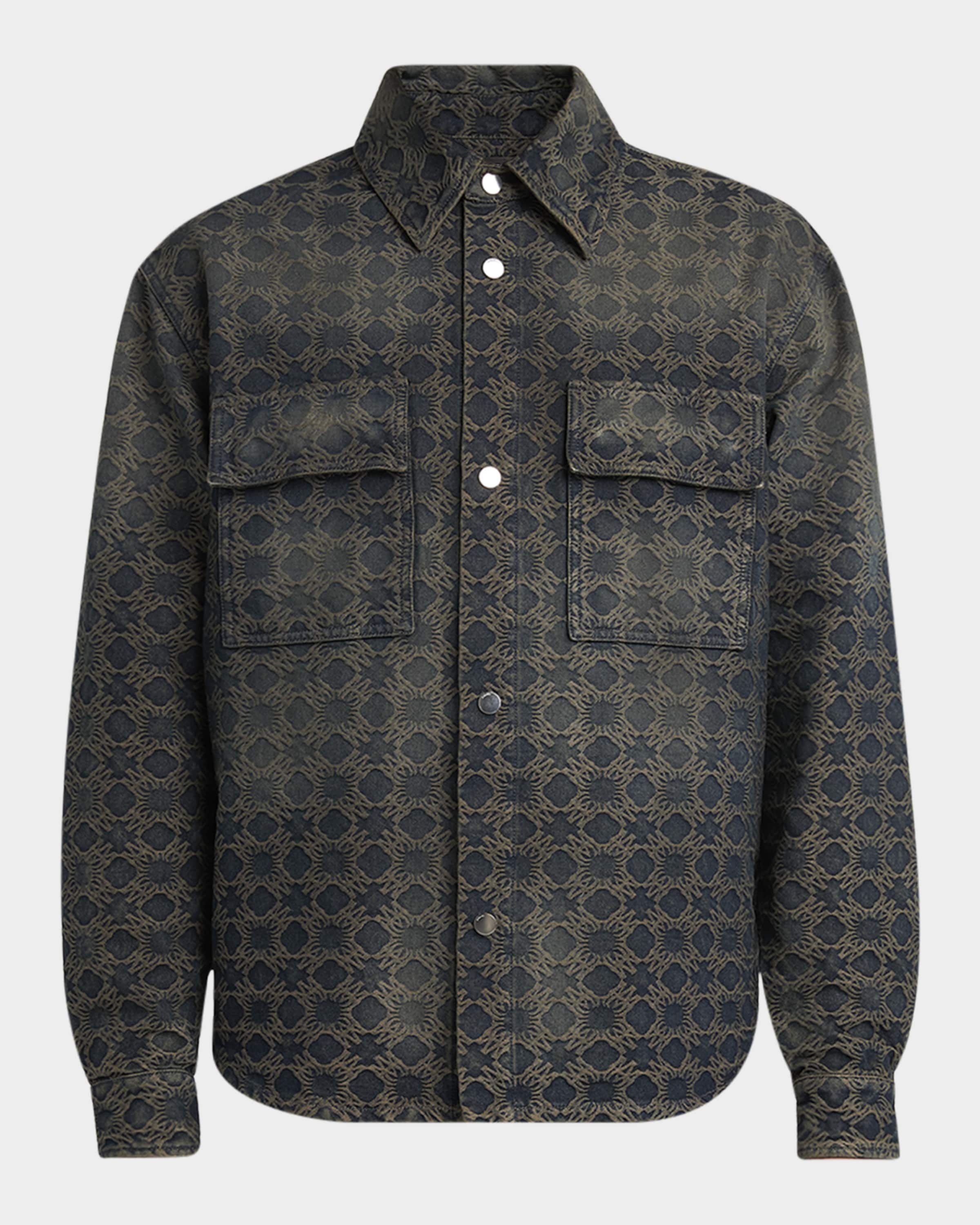ameri♡SUMMER JACQUARD OVER SHIRT JACKET AMIRI Men's MA Quad Jacquard Overshirt | neimanmarcus