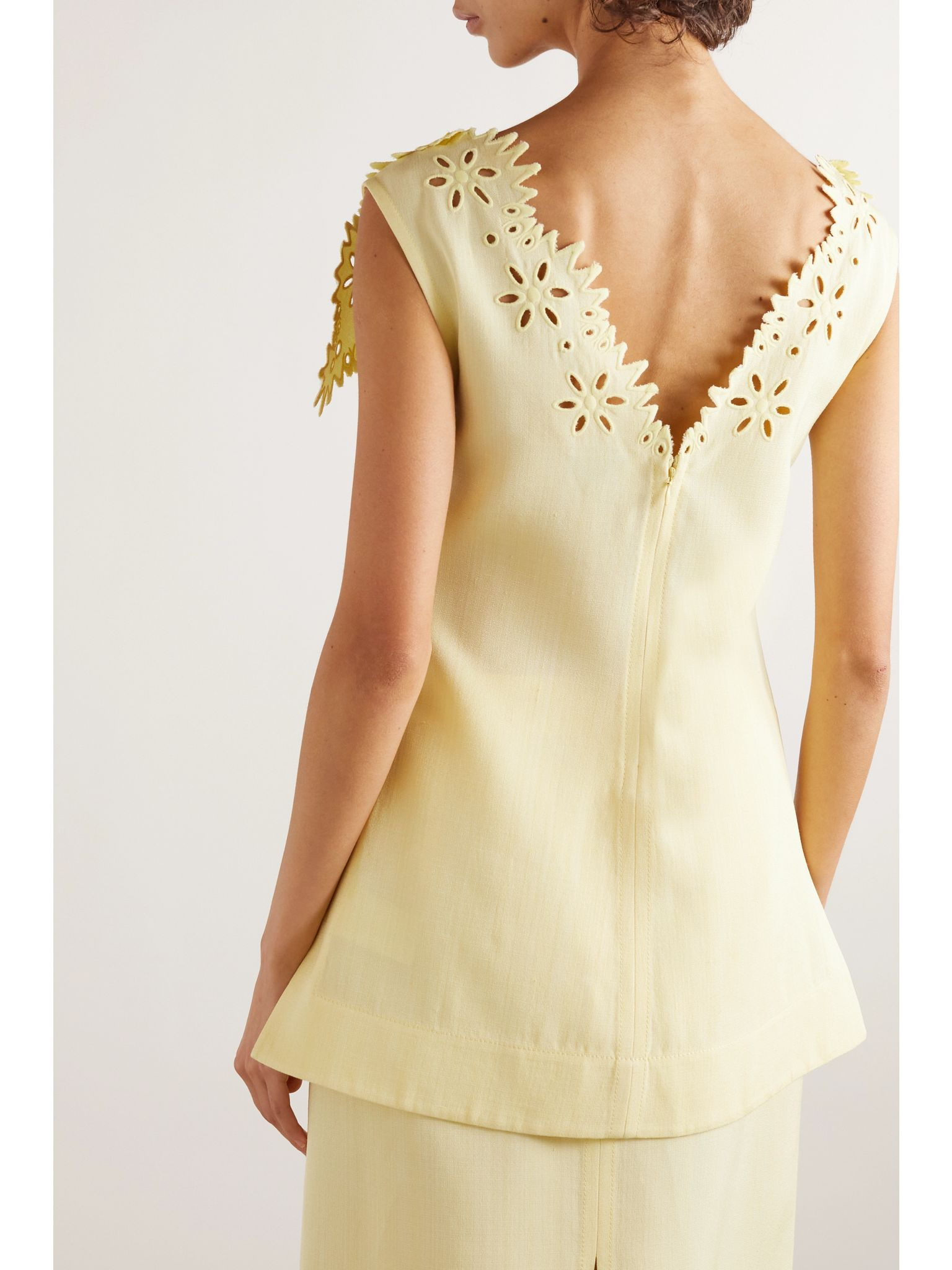 Layered broderie anglaise top Ivory - 3