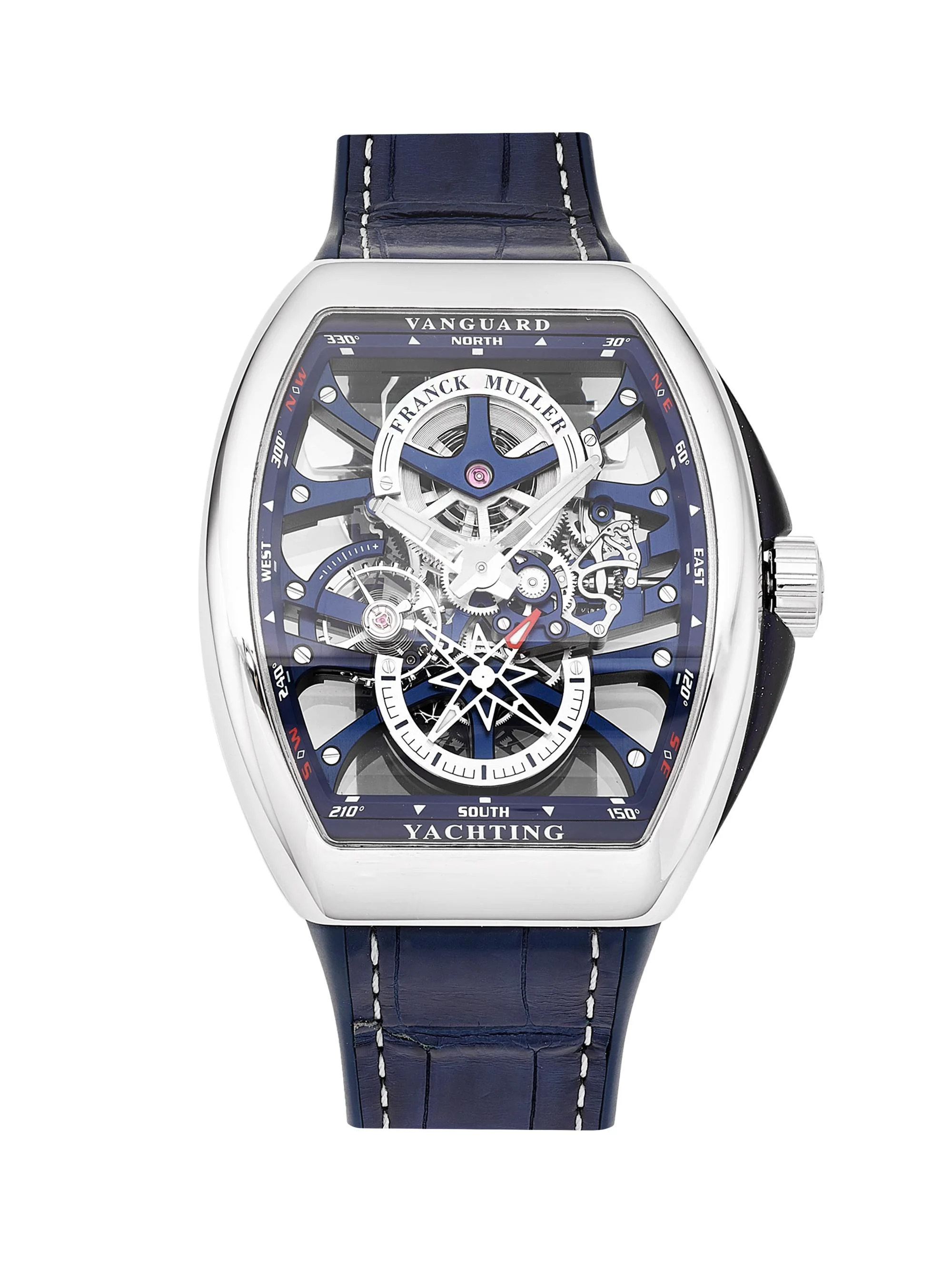 Men's Vanguard Yachting Skeleton Stainless Steel Watch - Navy - 1