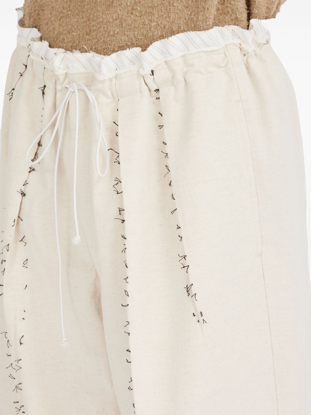 cotton-linen pants - 7