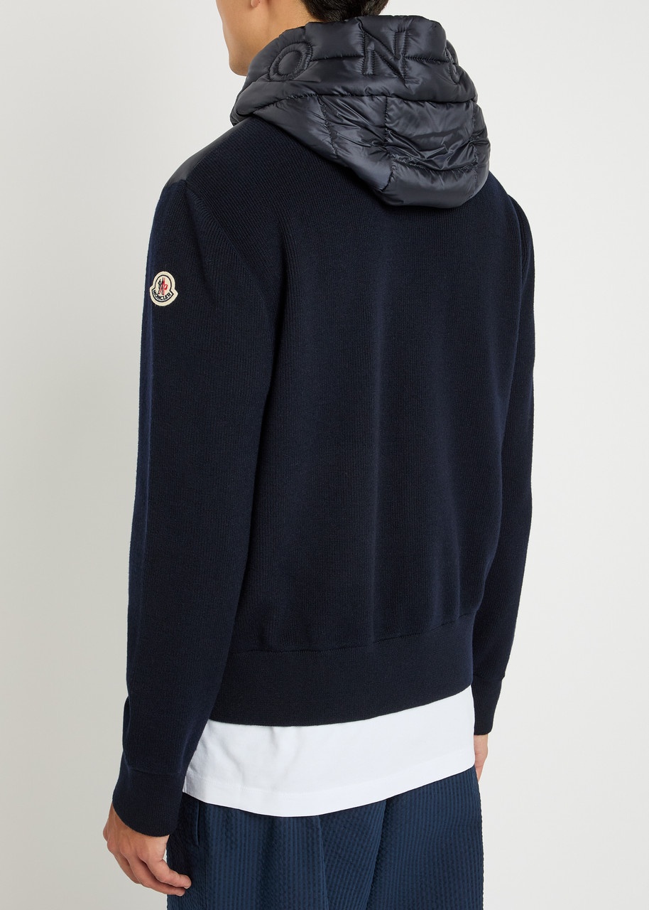 Moncler Hooded Shell and Wool Jacket - 3