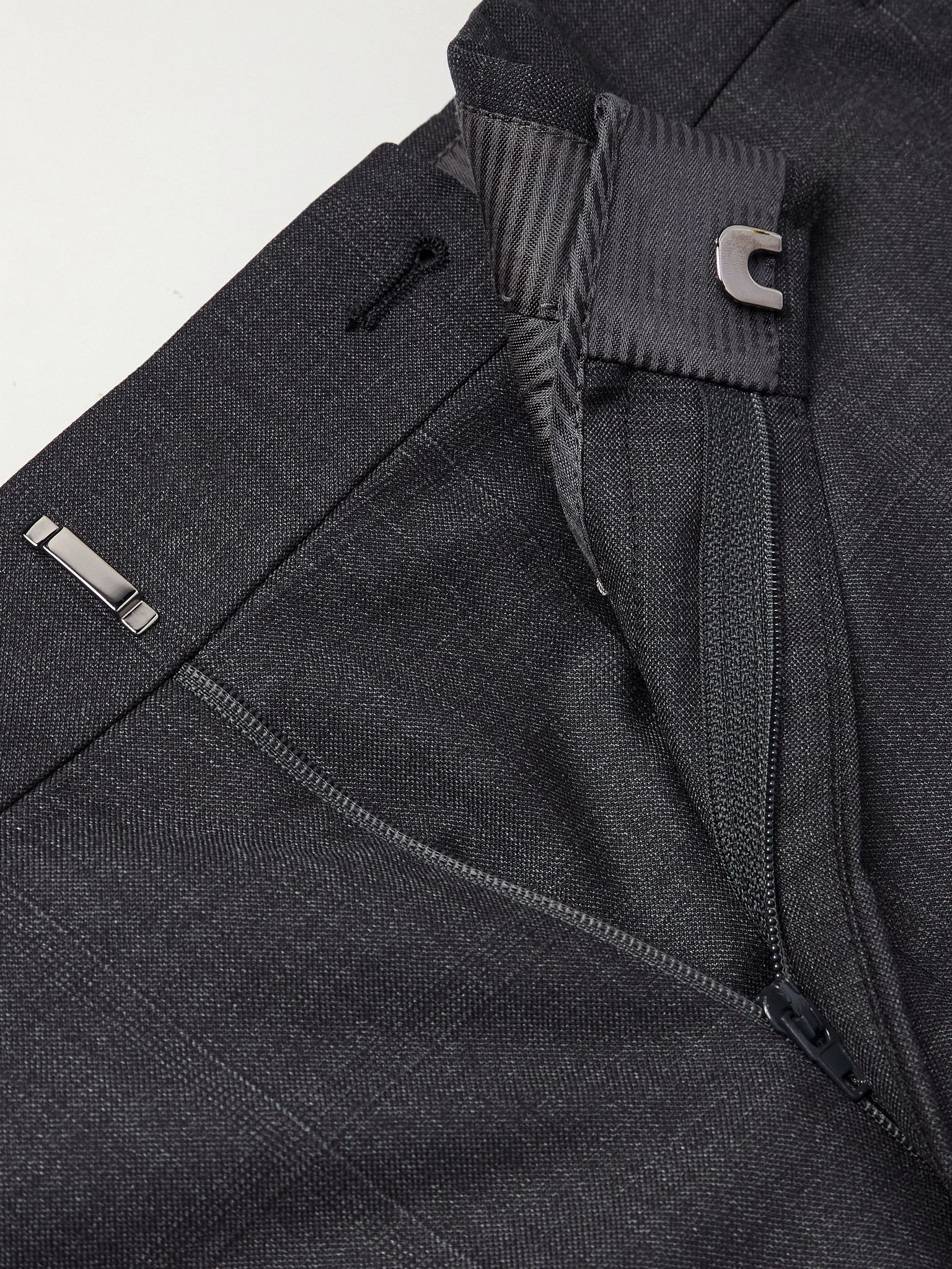 Shelton Straight-Leg Wool-Flannel Trousers Gray - 6