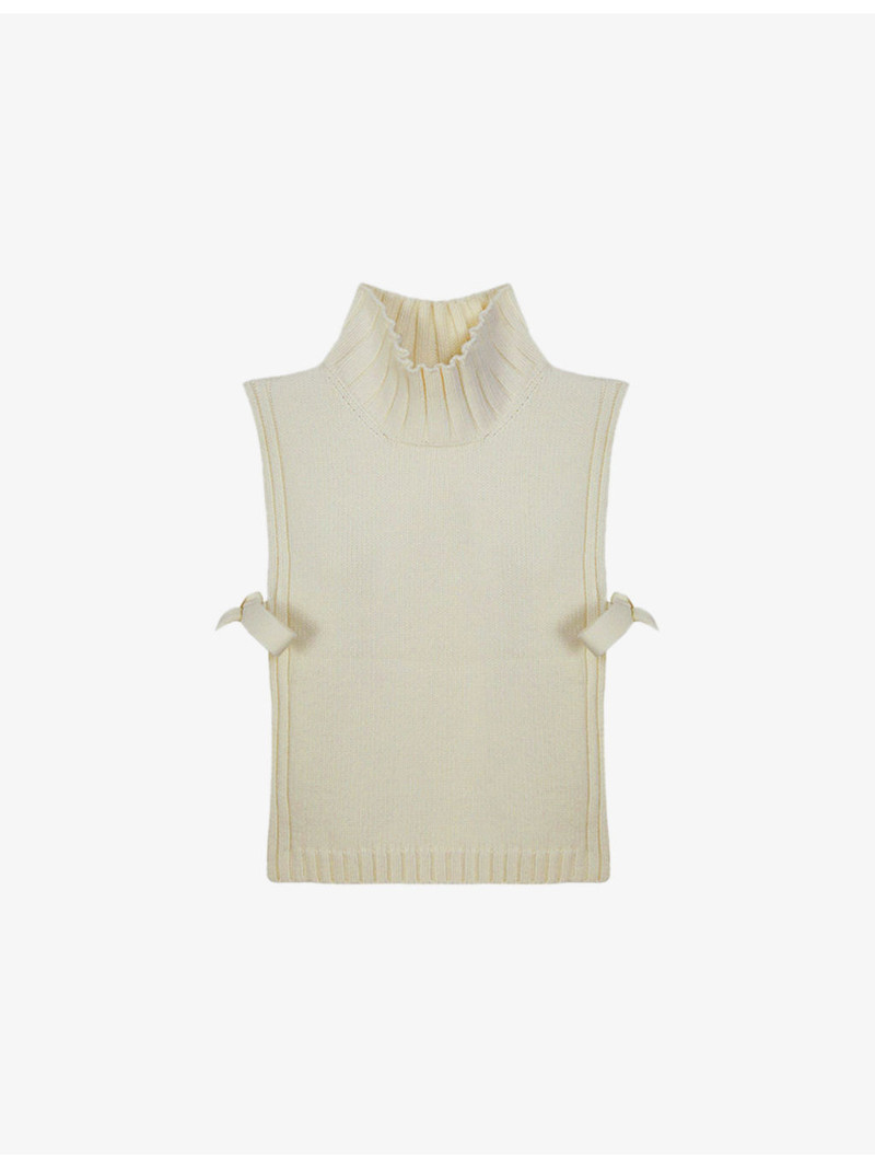 Or High-Neck Sleeveless Wool Jumper 1