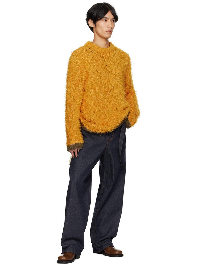 sacai Yellow Furry Knit Sweater outlook