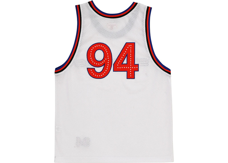 Supreme Supreme Rhinestone Basketball Jersey White outlook
