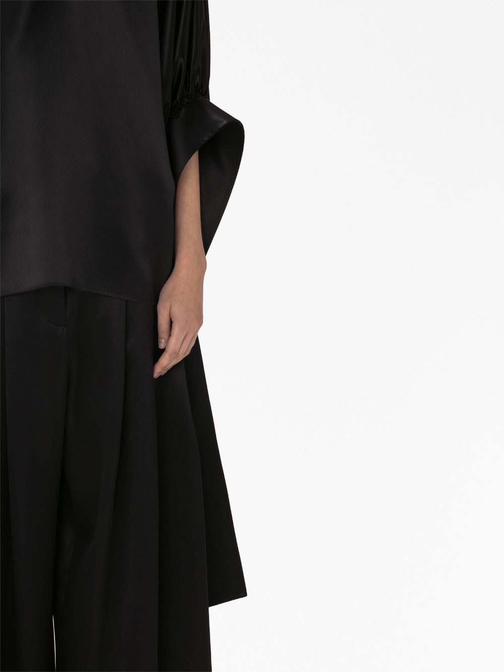 satin-finish pleated blouse - 5