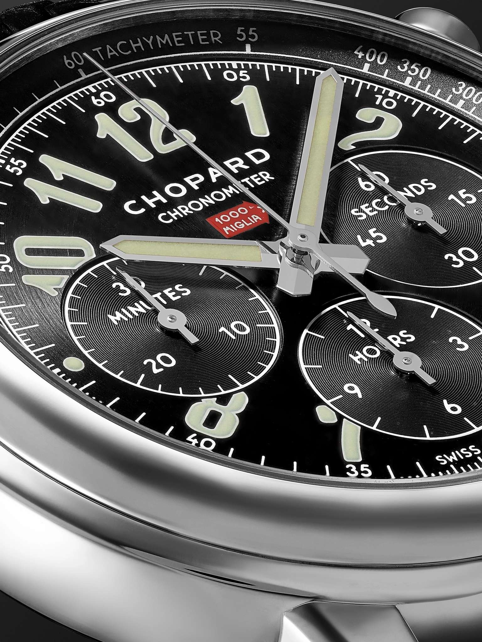 Mille Miglia Classic Chronograph Automatic 42mm Stainless Steel and Rubber Watch, Ref. No. 168589-30 - 6