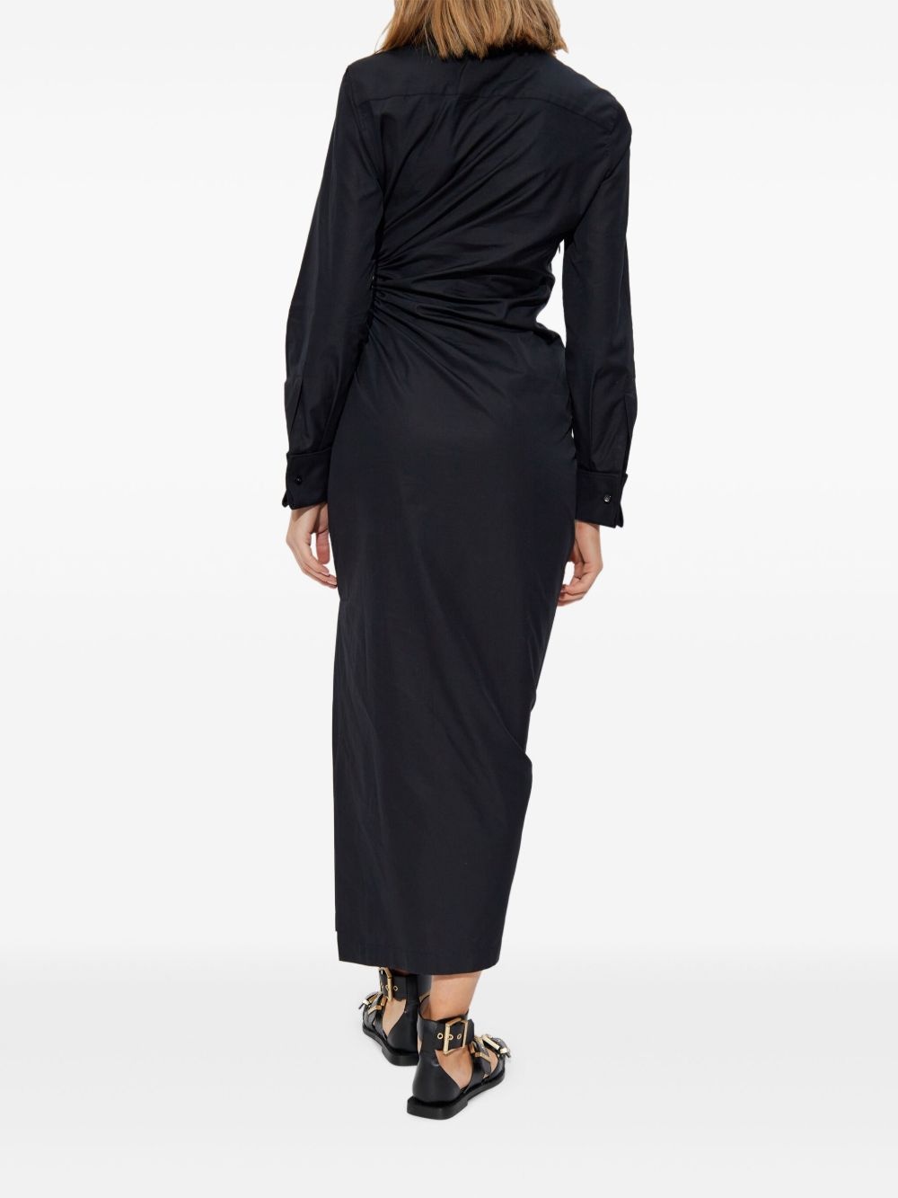 draped-detailing midi dress - 4