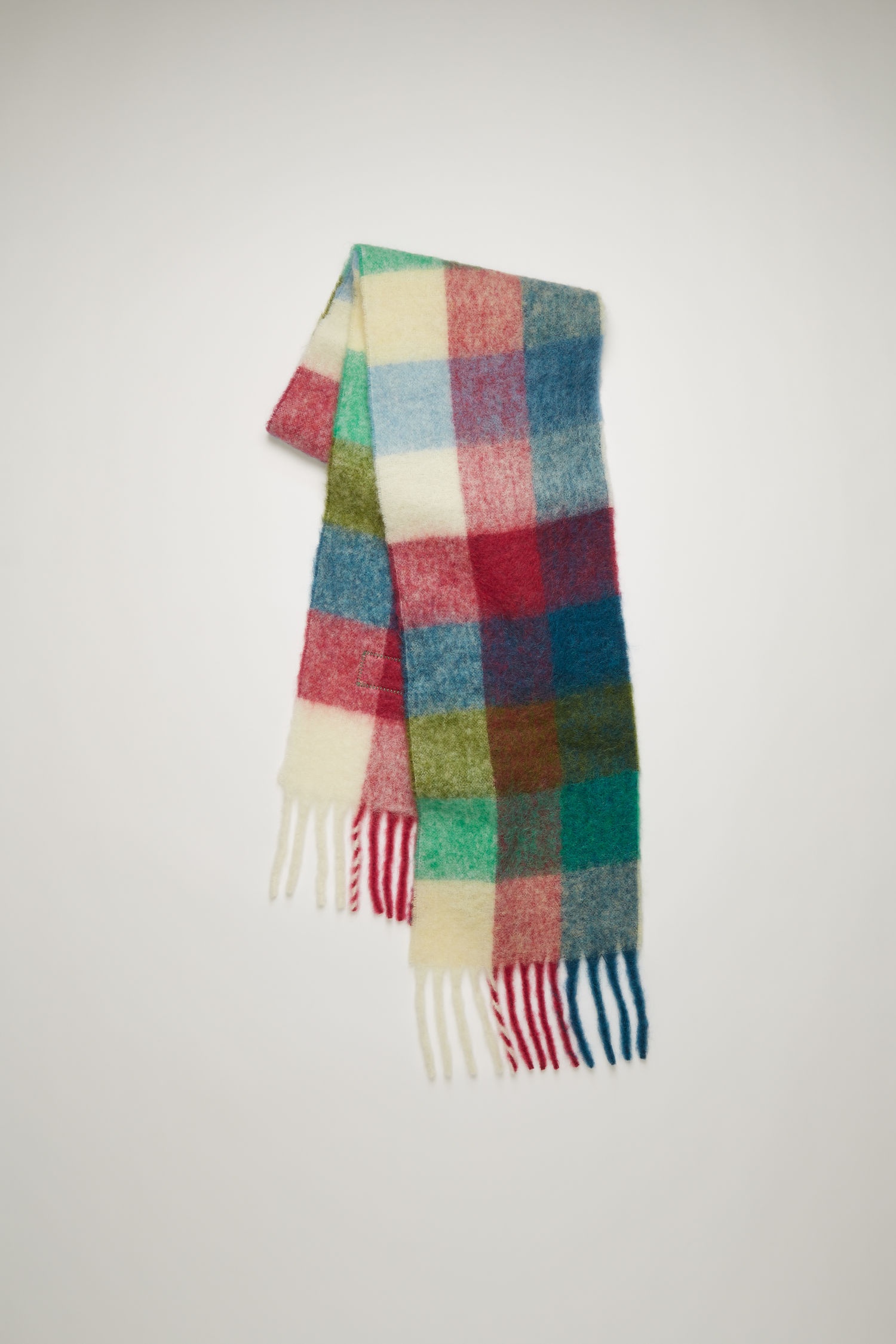 Multi check scarf fuchsia/blue/white - 2