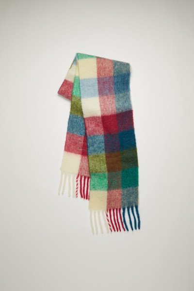 Acne Studios Multi check scarf fuchsia/blue/white outlook