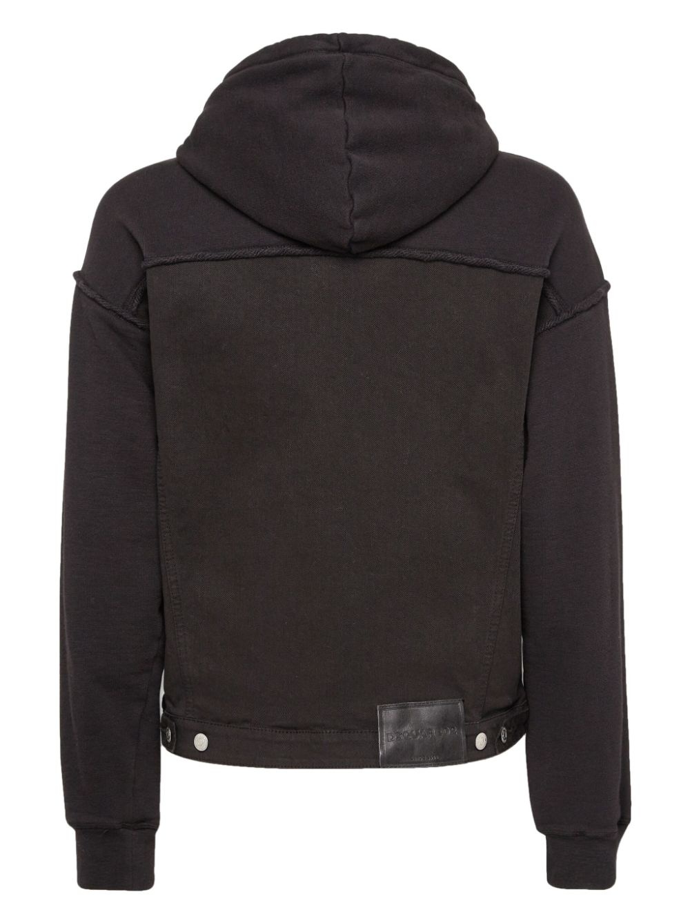 layered-hood denim jacket - 2