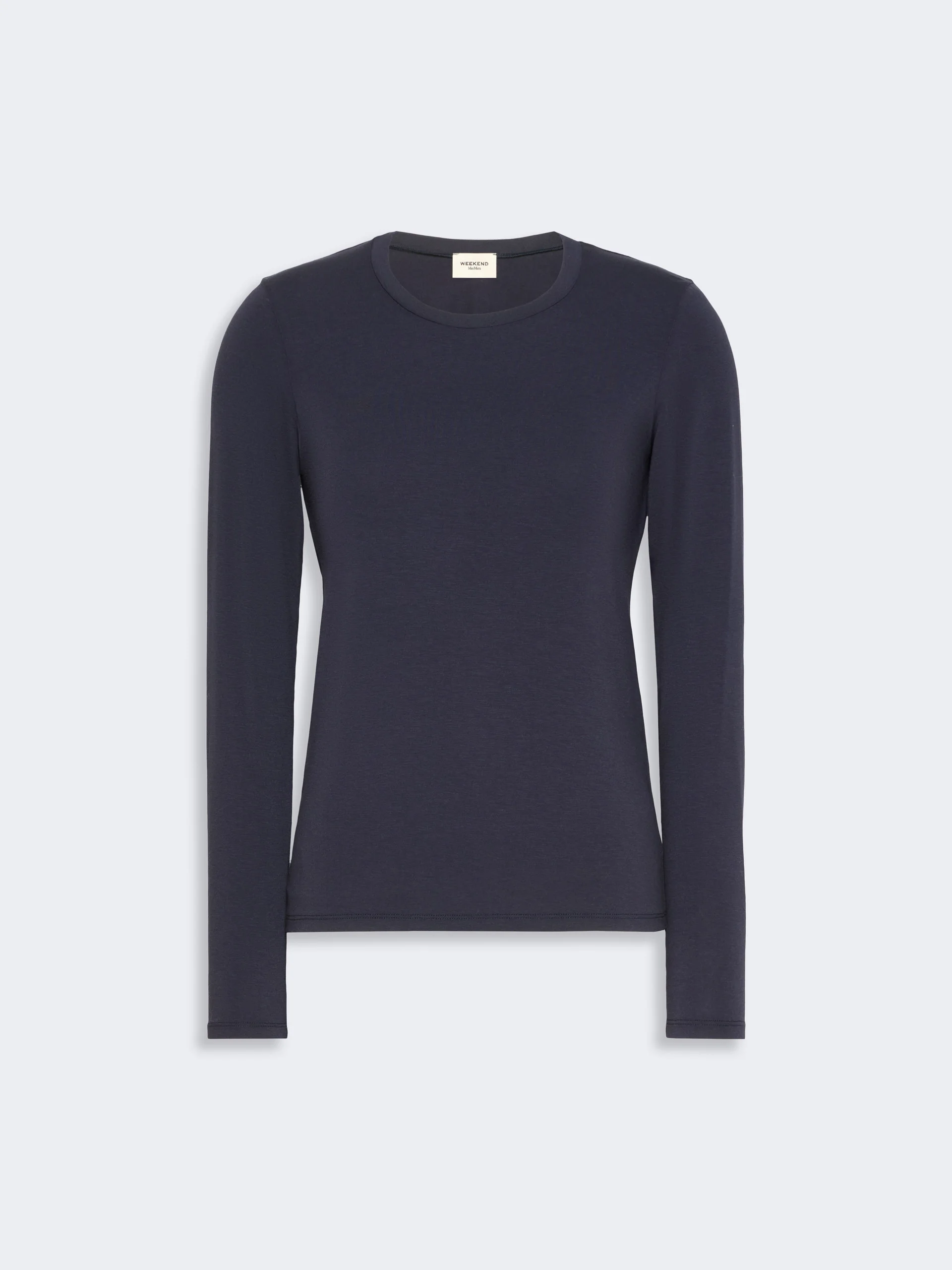 MULTIE Stretch viscose jersey T-shirt - NAVY - 1