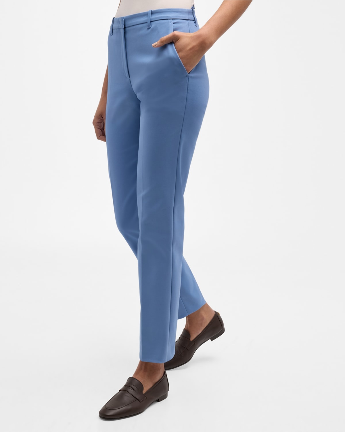 Cropped Straight-Leg Cotton Couture Trousers - 7