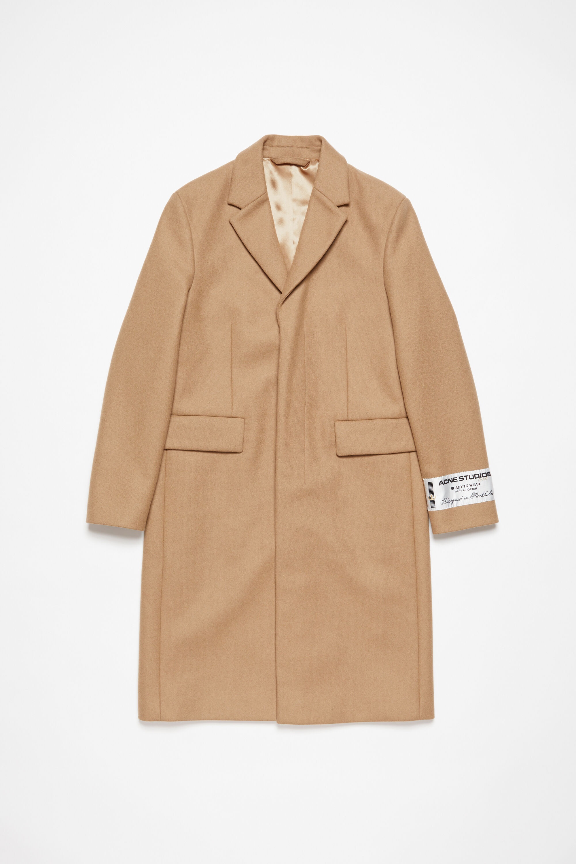 Single-breasted wool coat - Camel Beige - 7